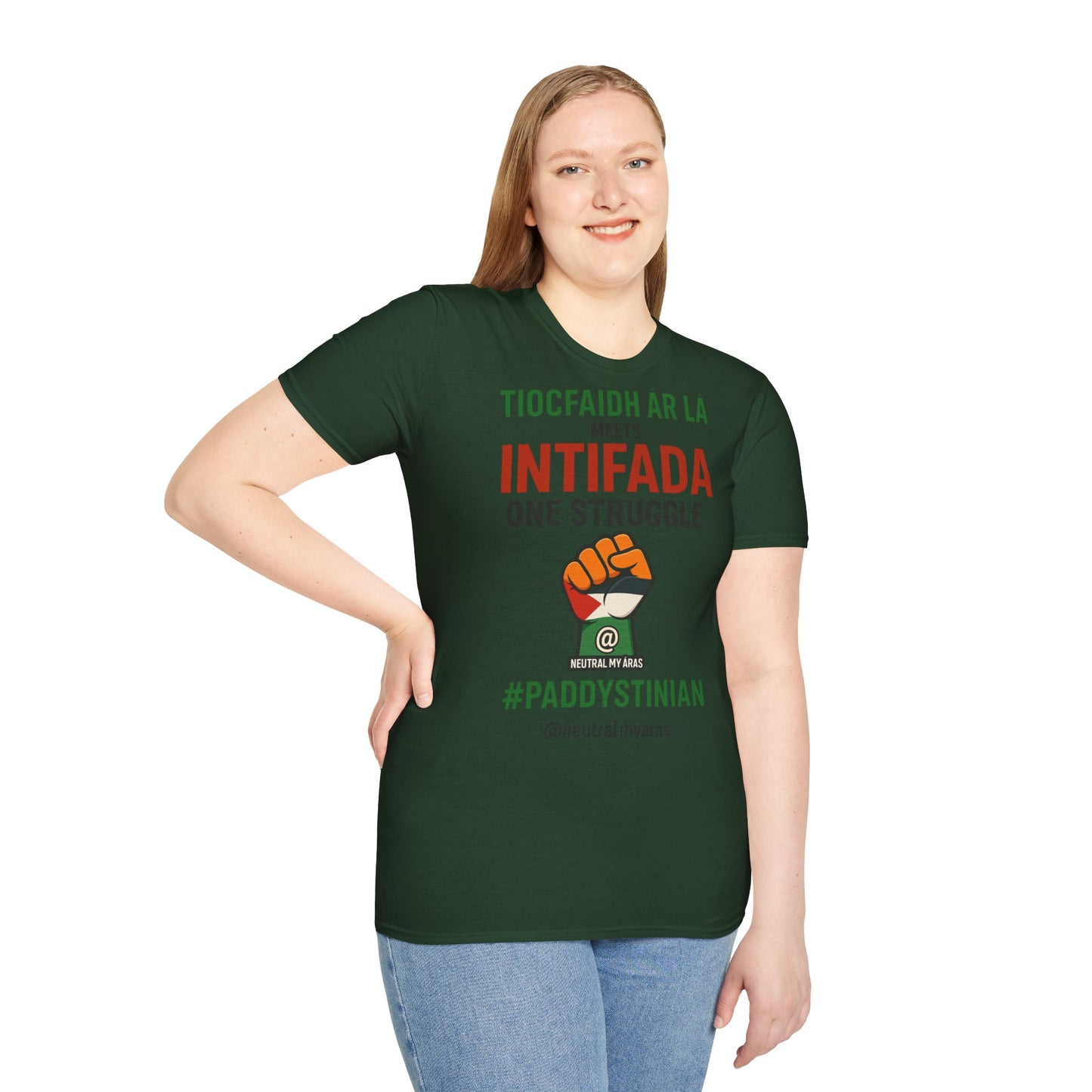 👕 “Tiocfaidh ár lá” Meets “Intifada” – One Struggle - Paddystinian T-Shirt