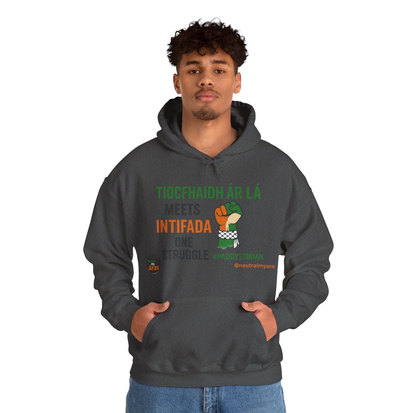 👕 “Tiocfaidh ár lá” Meets “Intifada” – One Struggle - Paddystinian Hoodie