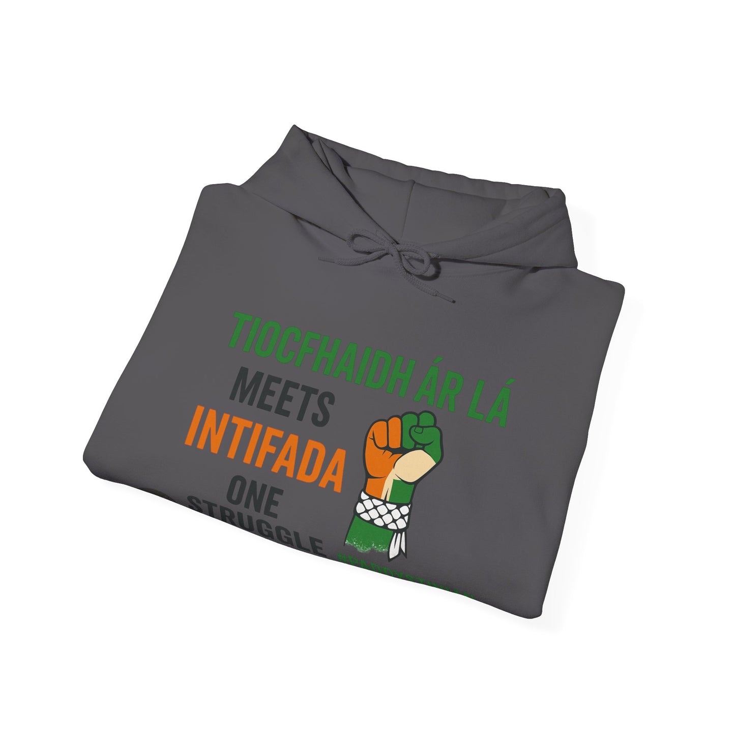 👕 “Tiocfaidh ár lá” Meets “Intifada” – One Struggle - Paddystinian Hoodie