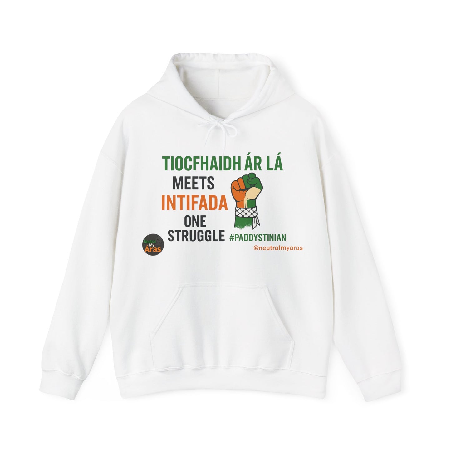 👕 “Tiocfaidh ár lá” Meets “Intifada” – One Struggle - Paddystinian Hoodie