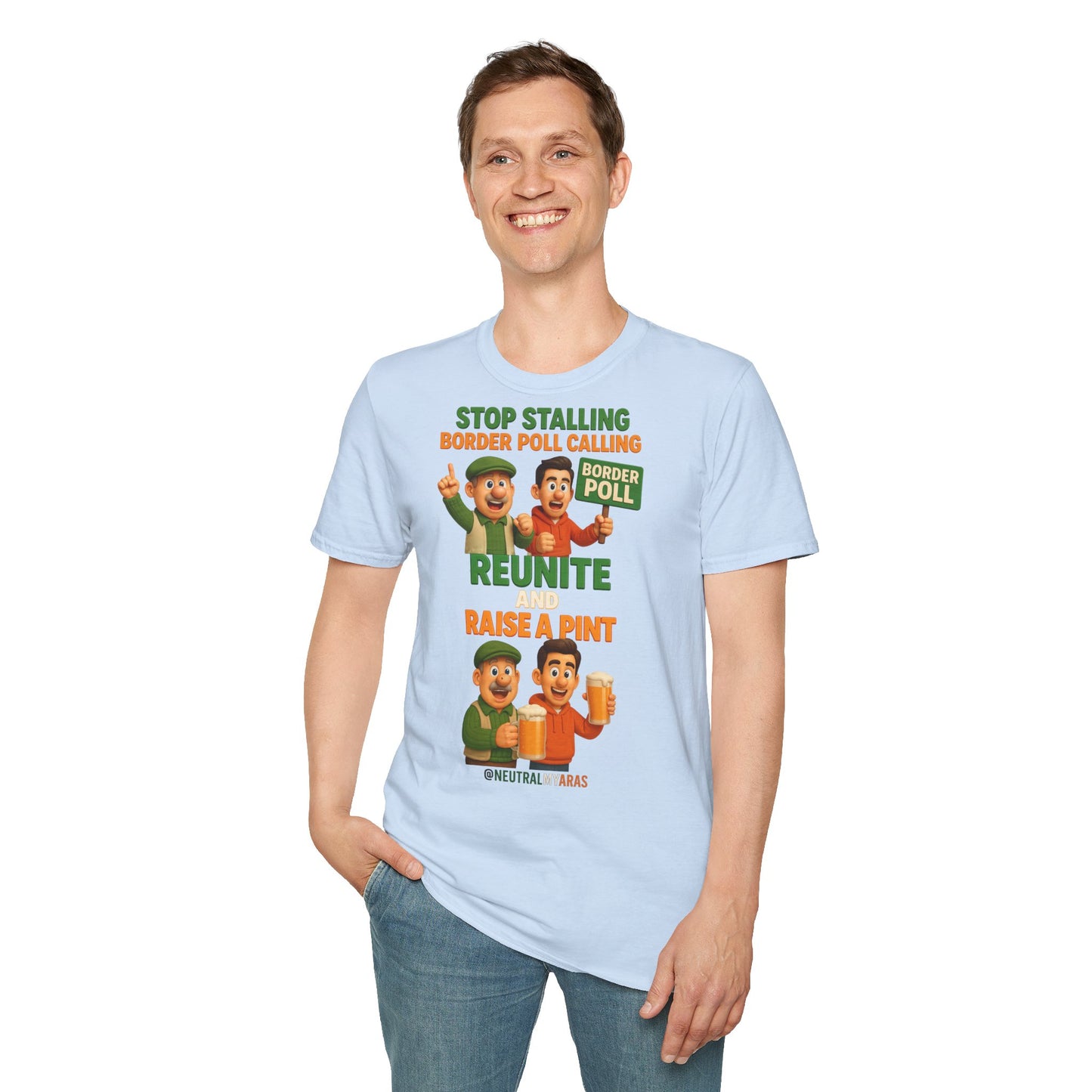 🔥 “Stop Stalling, Border Poll Calling – Reunite and Raise a Pint” T-SHIRT ☘️