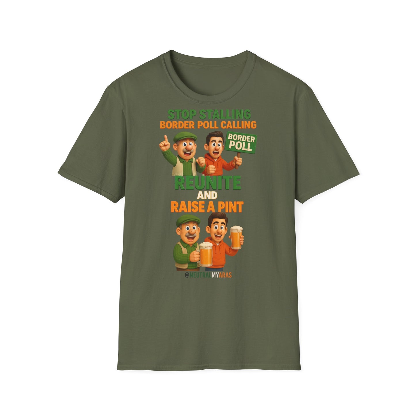 🔥 “Stop Stalling, Border Poll Calling – Reunite and Raise a Pint” T-SHIRT ☘️