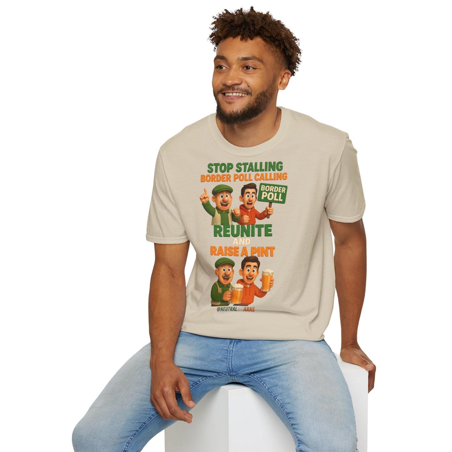 🔥 “Stop Stalling, Border Poll Calling – Reunite and Raise a Pint” T-SHIRT ☘️