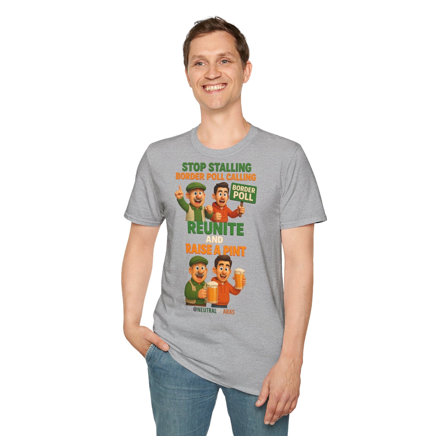 🔥 “Stop Stalling, Border Poll Calling – Reunite and Raise a Pint” T-SHIRT ☘️