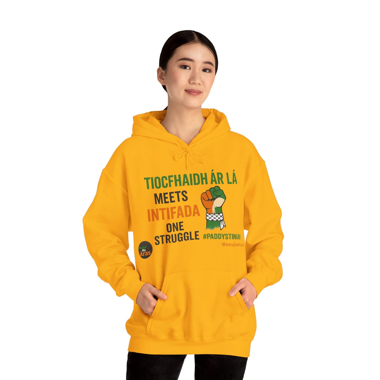 👕 “Tiocfaidh ár lá” Meets “Intifada” – One Struggle - Paddystinian Hoodie