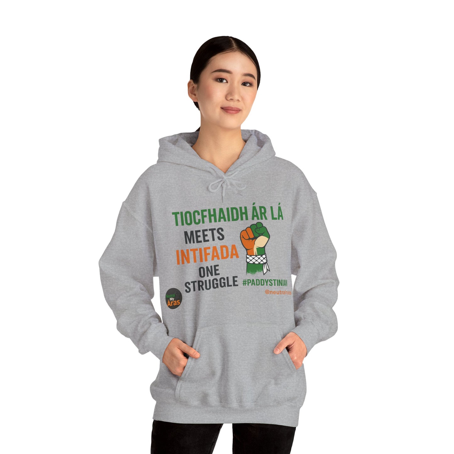 👕 “Tiocfaidh ár lá” Meets “Intifada” – One Struggle - Paddystinian Hoodie