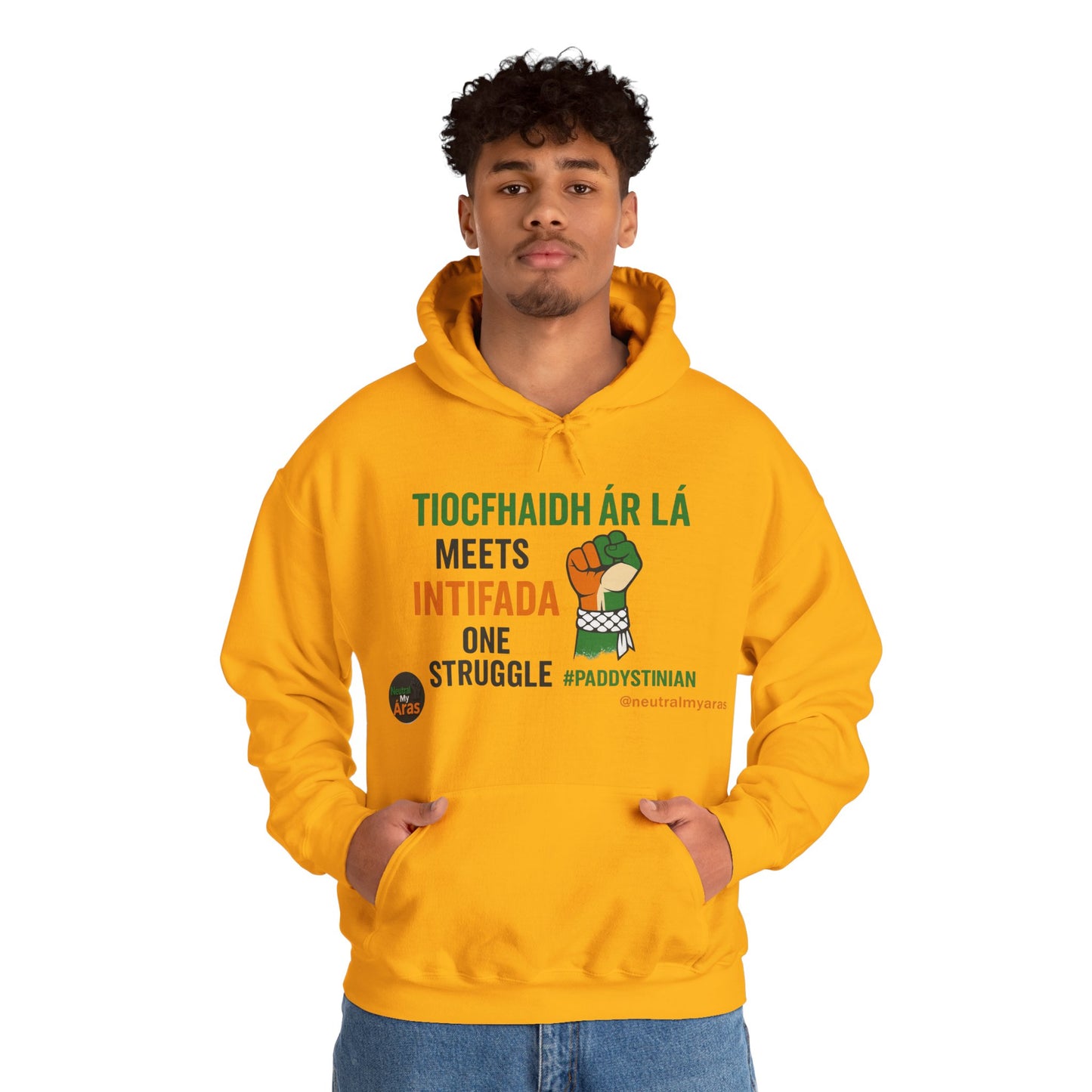 👕 “Tiocfaidh ár lá” Meets “Intifada” – One Struggle - Paddystinian Hoodie