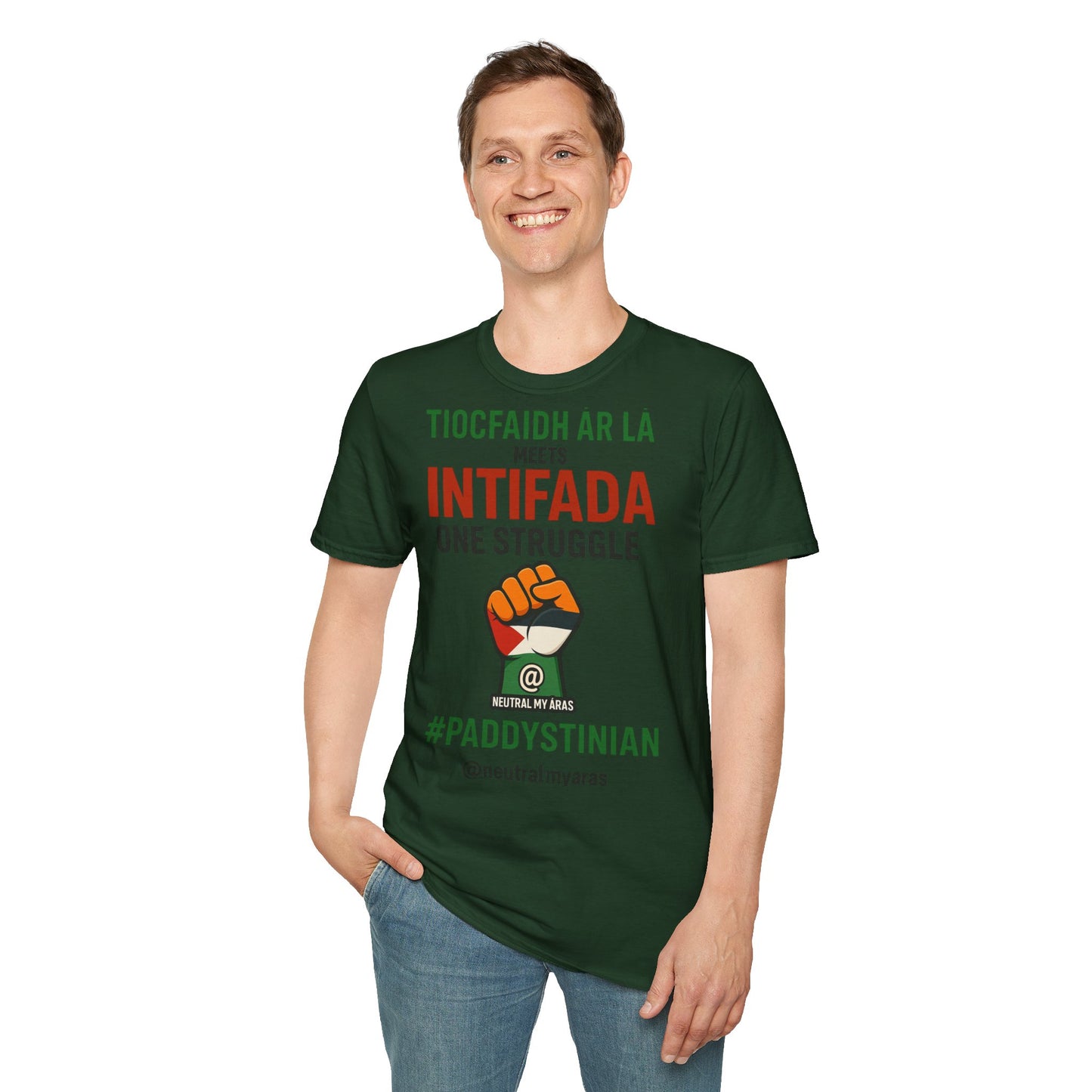 👕 “Tiocfaidh ár lá” Meets “Intifada” – One Struggle - Paddystinian T-Shirt
