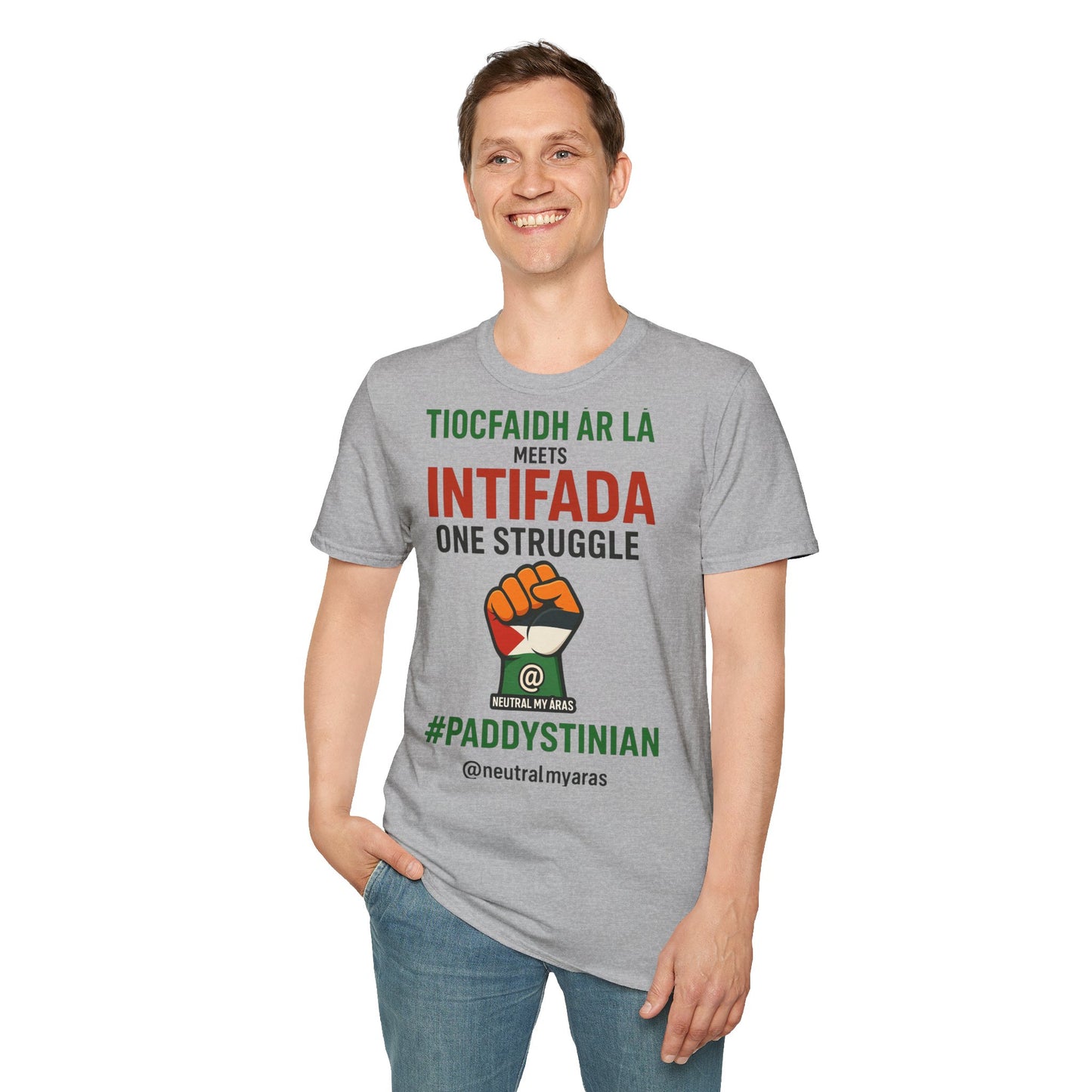 👕 “Tiocfaidh ár lá” Meets “Intifada” – One Struggle - Paddystinian T-Shirt