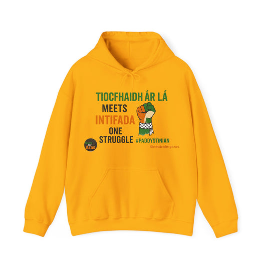 👕 “Tiocfaidh ár lá” Meets “Intifada” – One Struggle - Paddystinian Hoodie