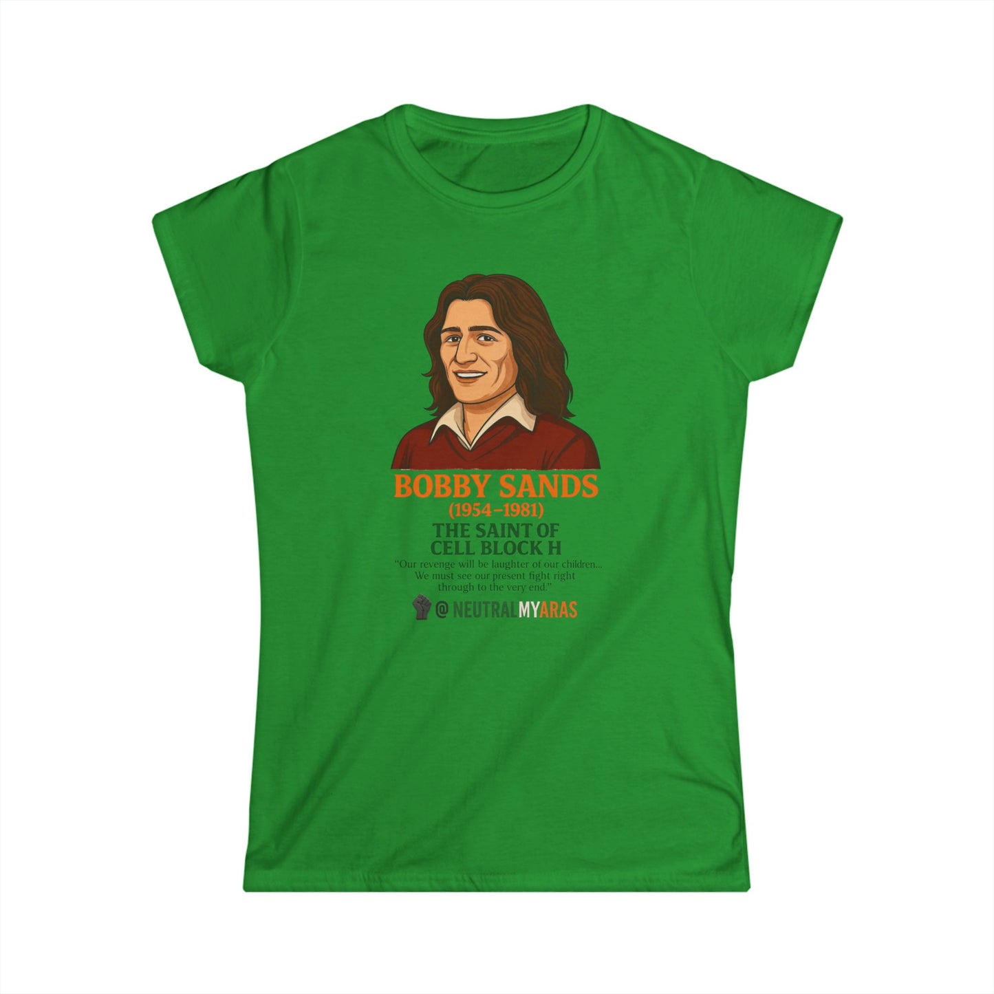 Women's Softstyle Tee 🟧 Bobby Sands – The Saint of Cell Block H