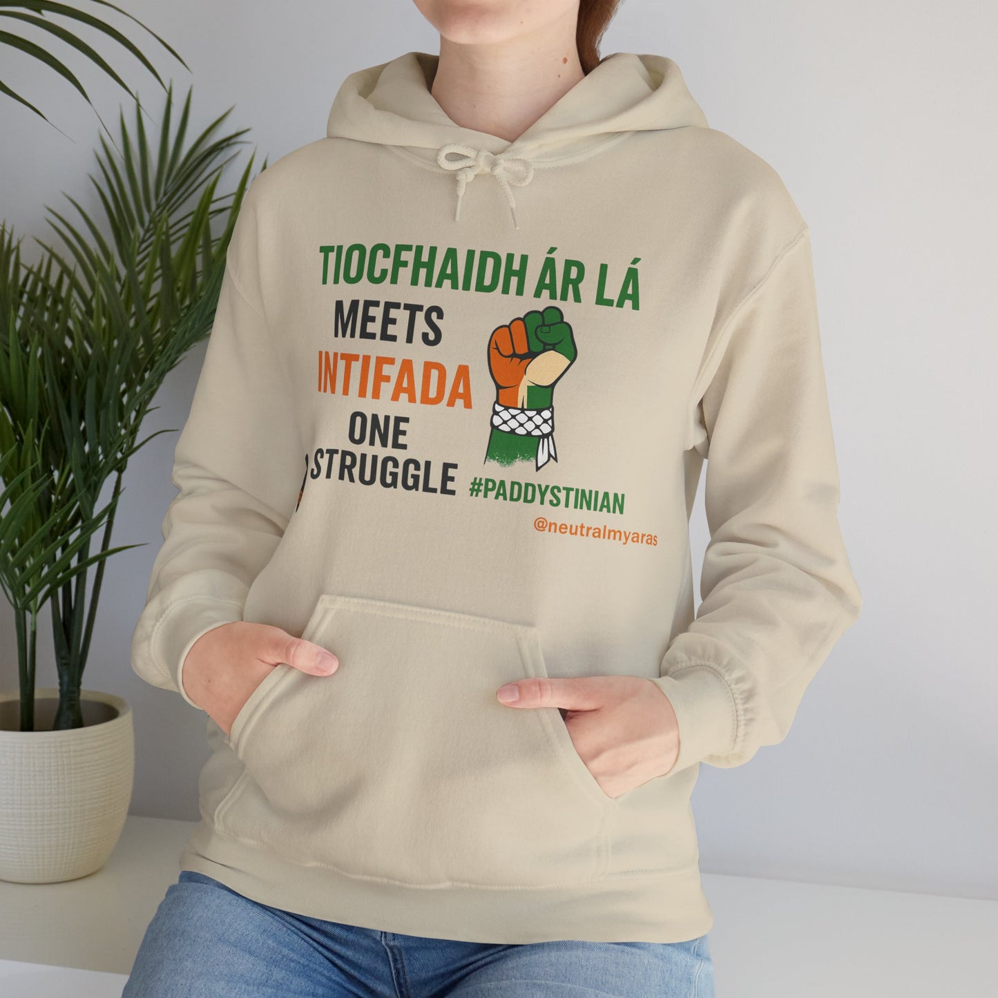 👕 “Tiocfaidh ár lá” Meets “Intifada” – One Struggle - Paddystinian Hoodie