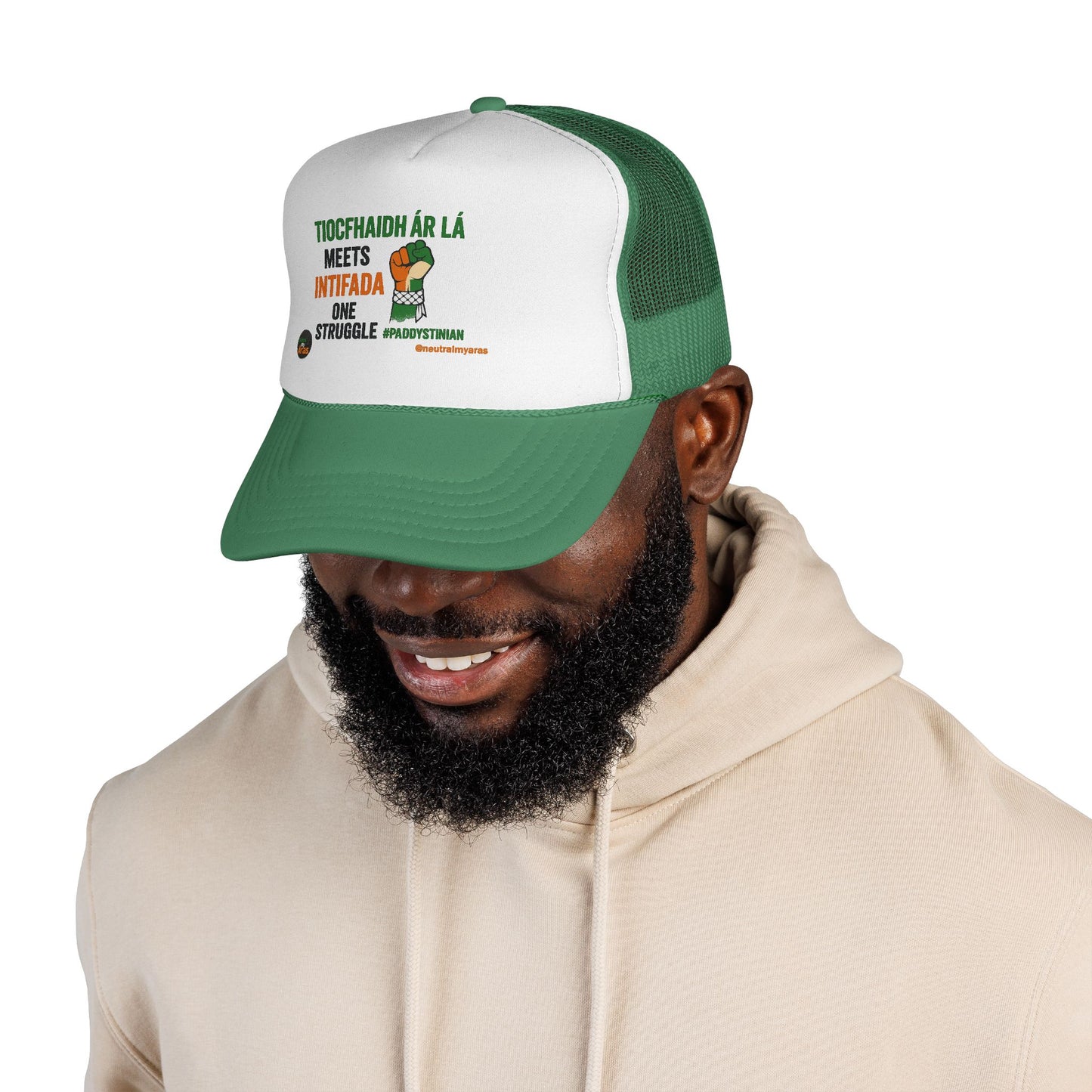 🧢 Tiocfaidh ár lá Meets Intifada – One Struggle - Paddystinian Trucker Hat