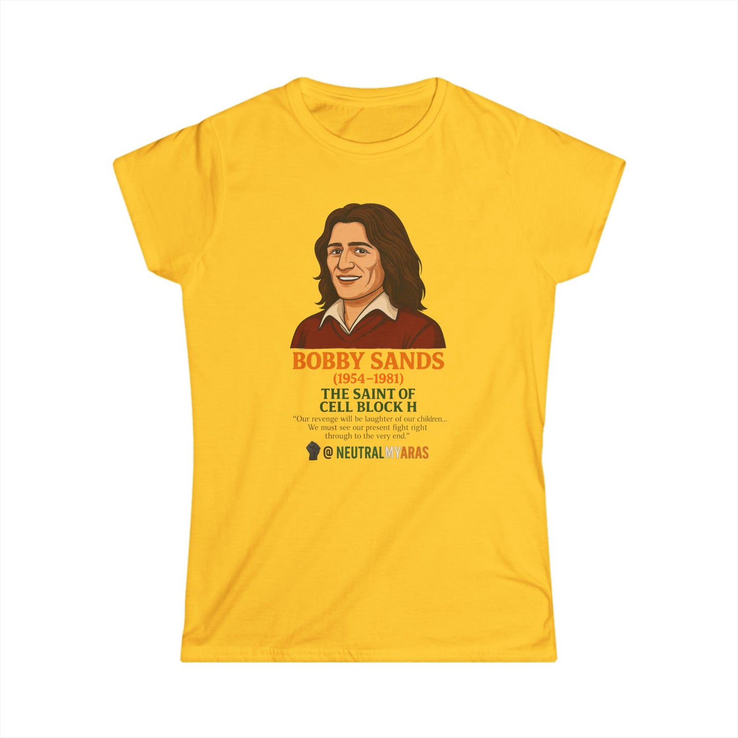 Women's Softstyle Tee 🟧 Bobby Sands – The Saint of Cell Block H