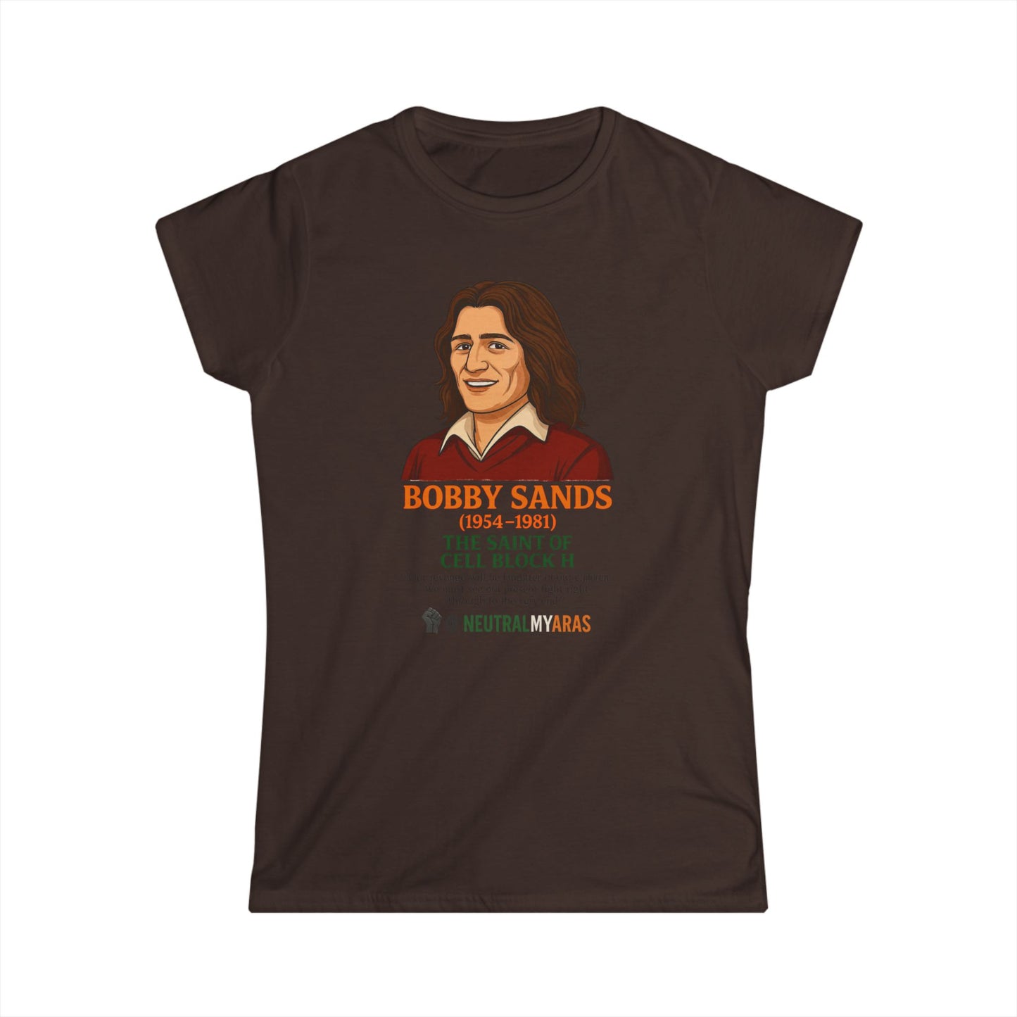 Women's Softstyle Tee 🟧 Bobby Sands – The Saint of Cell Block H