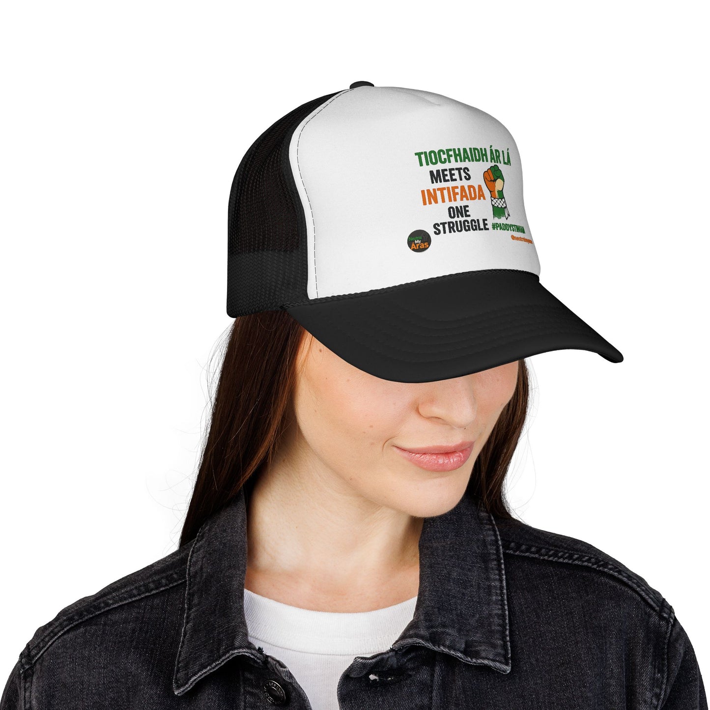 🧢 Tiocfaidh ár lá Meets Intifada – One Struggle - Paddystinian Trucker Hat