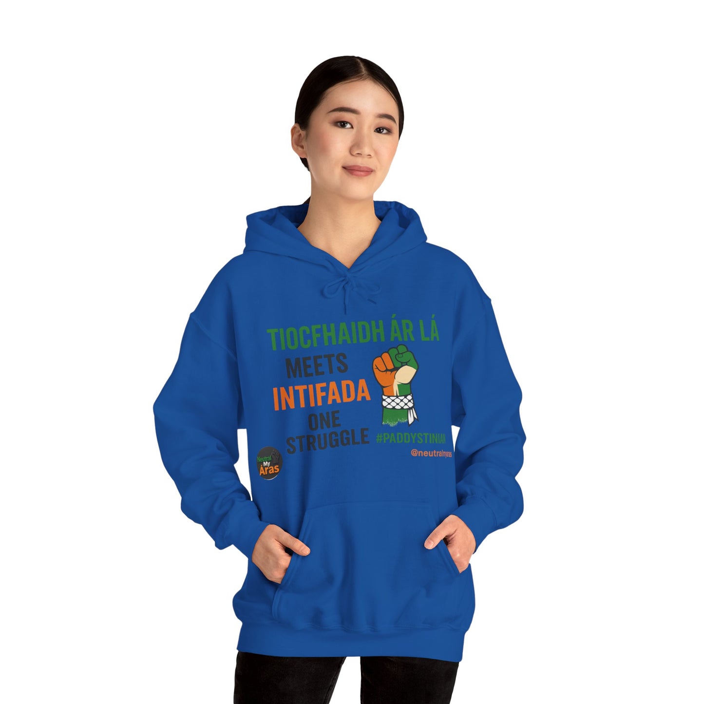 👕 “Tiocfaidh ár lá” Meets “Intifada” – One Struggle - Paddystinian Hoodie