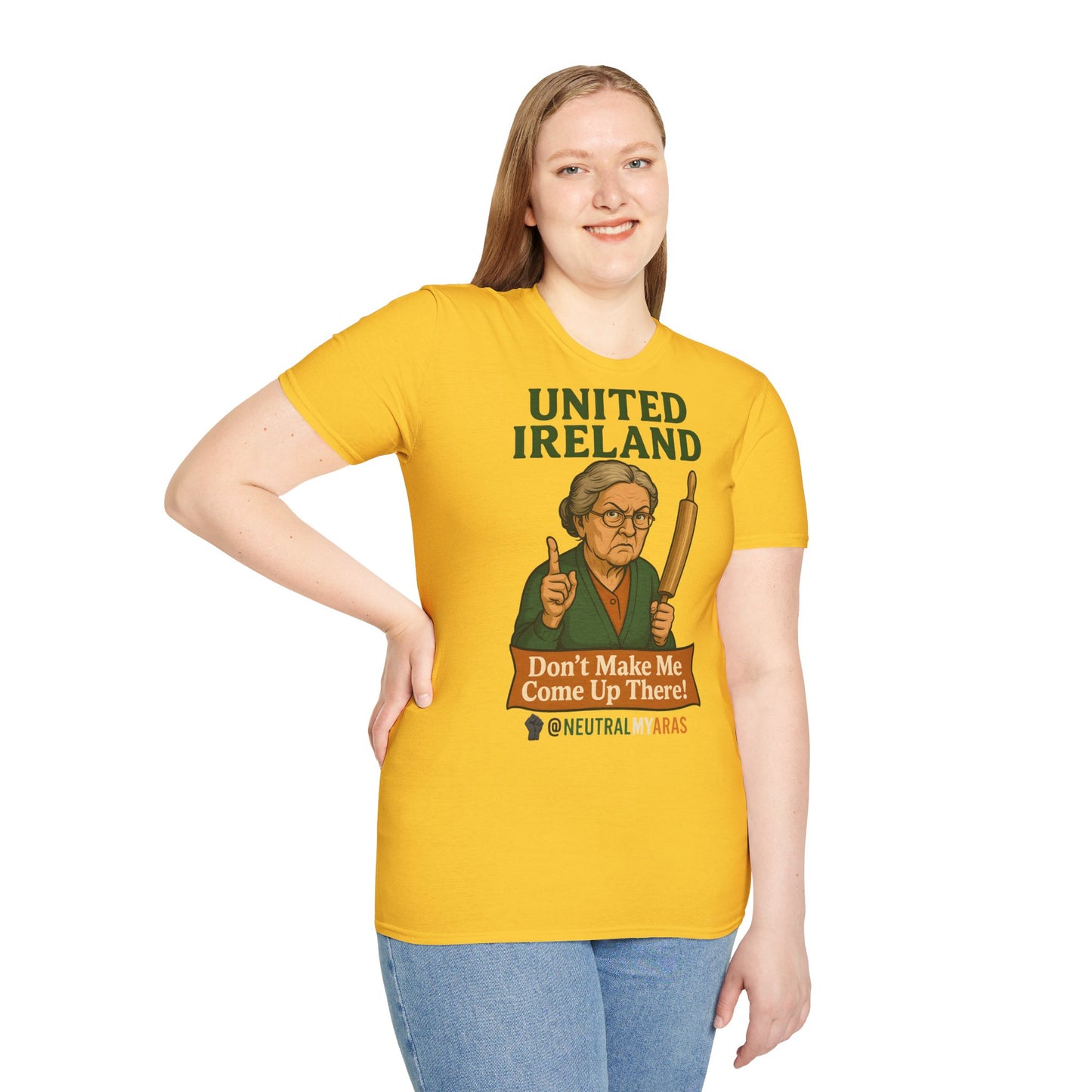 🔥 ANGRY GRANNY "United Ireland – Don’t Make Me Come Up There" T-Shirt ☘️