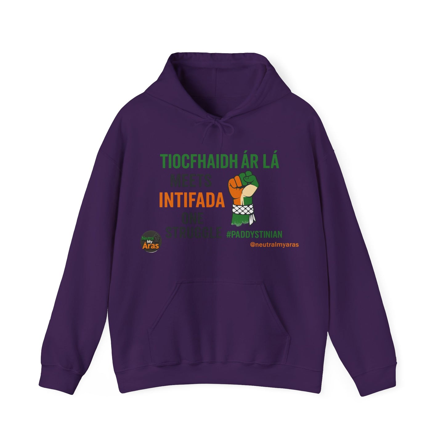 👕 “Tiocfaidh ár lá” Meets “Intifada” – One Struggle - Paddystinian Hoodie