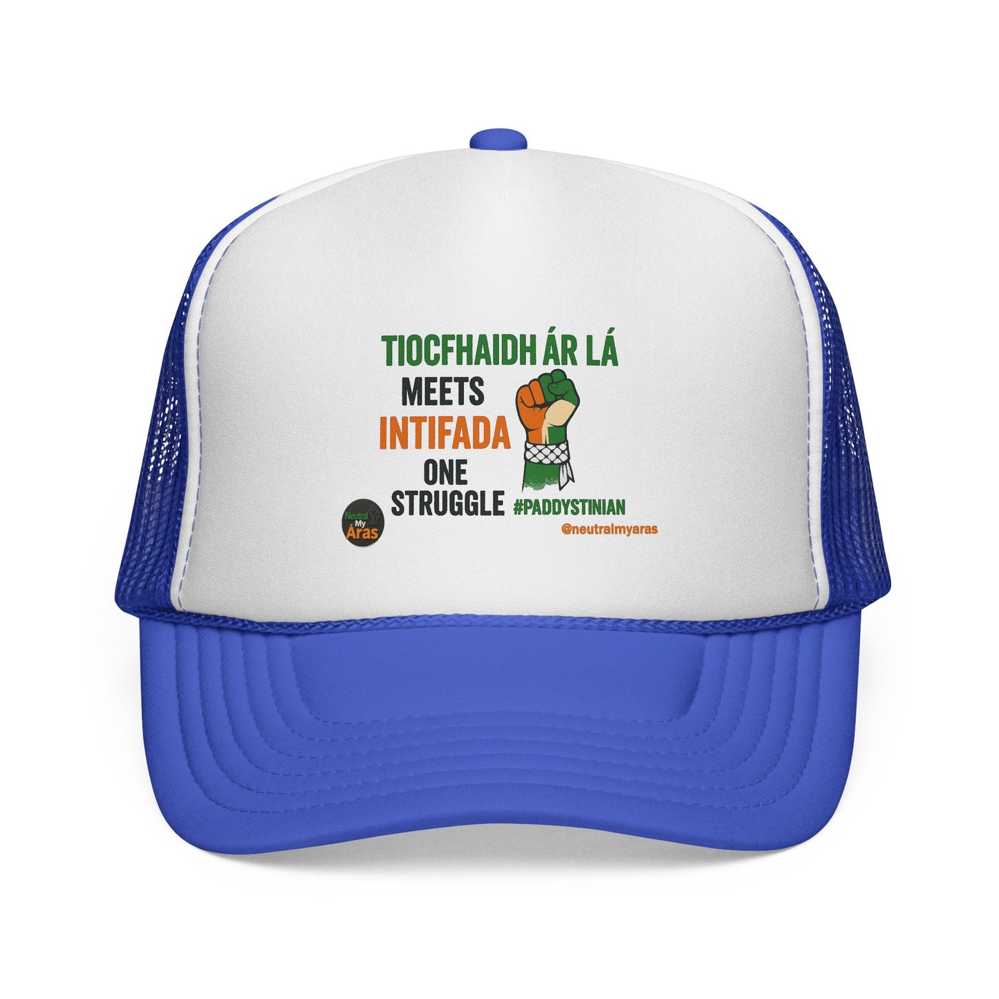 🧢 Tiocfaidh ár lá Meets Intifada – One Struggle - Paddystinian Trucker Hat