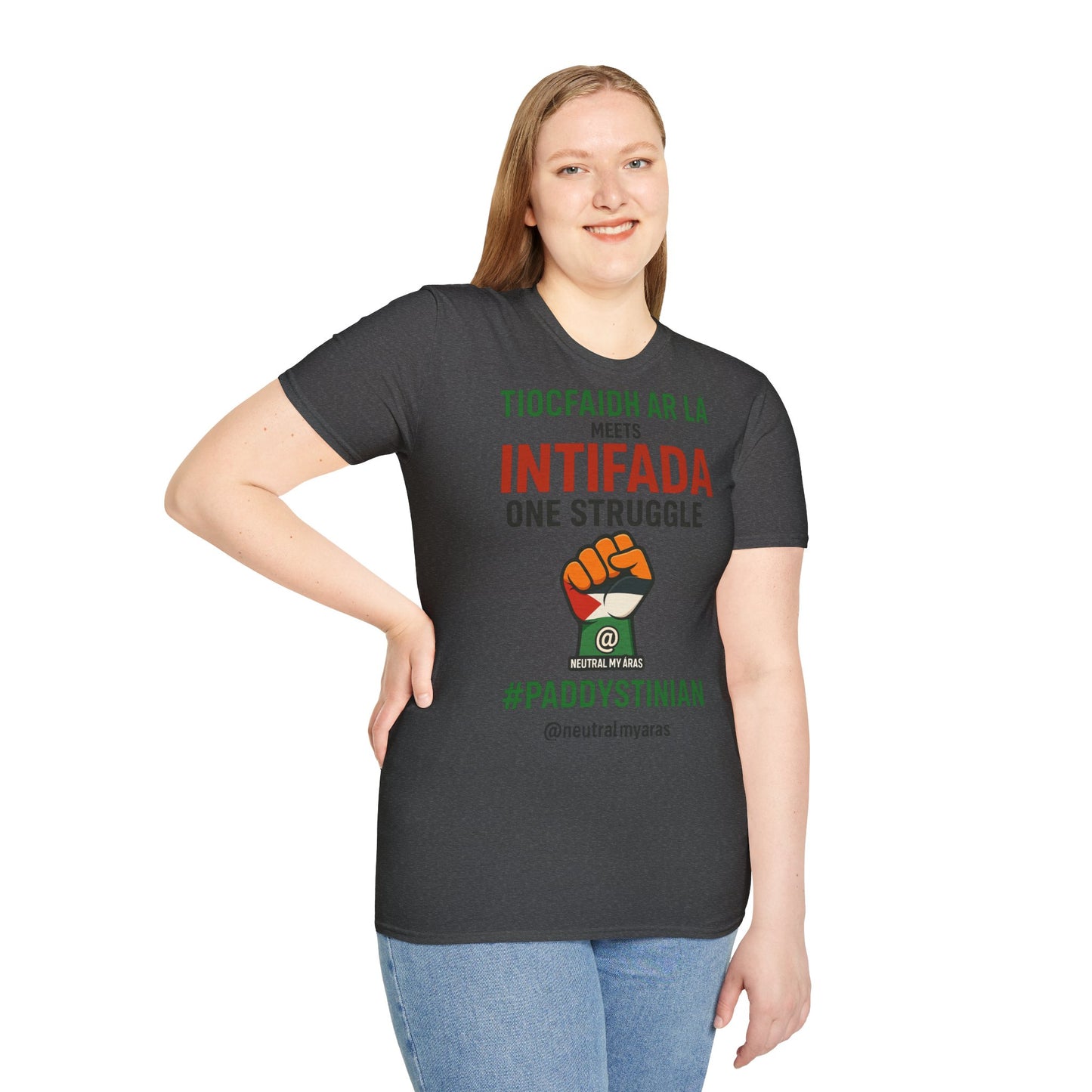 👕 “Tiocfaidh ár lá” Meets “Intifada” – One Struggle - Paddystinian T-Shirt