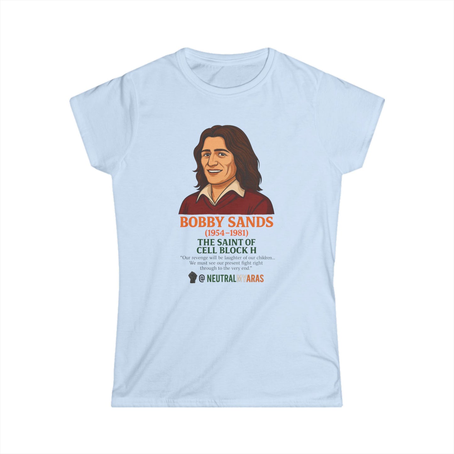Women's Softstyle Tee 🟧 Bobby Sands – The Saint of Cell Block H