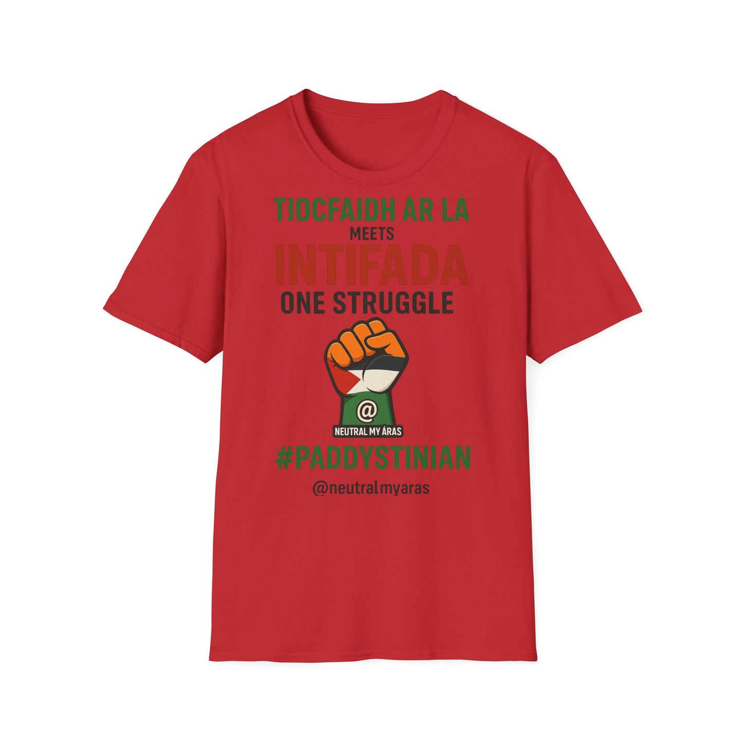 👕 “Tiocfaidh ár lá” Meets “Intifada” – One Struggle - Paddystinian T-Shirt