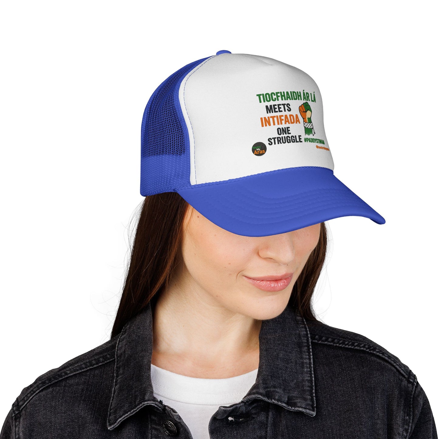 🧢 Tiocfaidh ár lá Meets Intifada – One Struggle - Paddystinian Trucker Hat