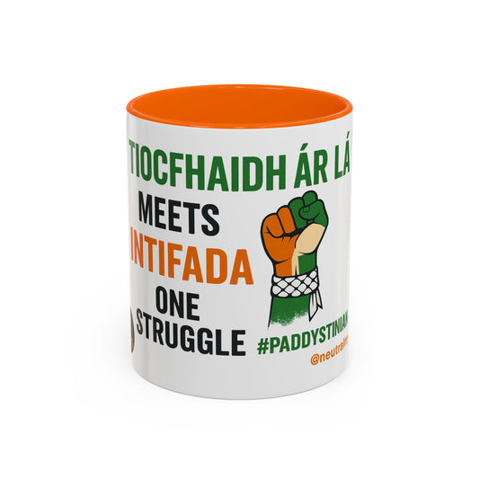 ☕ Tiocfaidh ár lá Meets Intifada – One Struggle - Paddystinian Mug