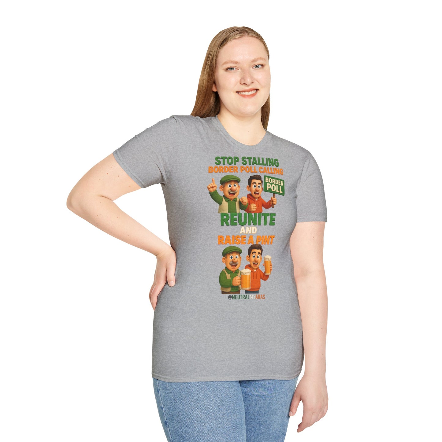 🔥 “Stop Stalling, Border Poll Calling – Reunite and Raise a Pint” T-SHIRT ☘️