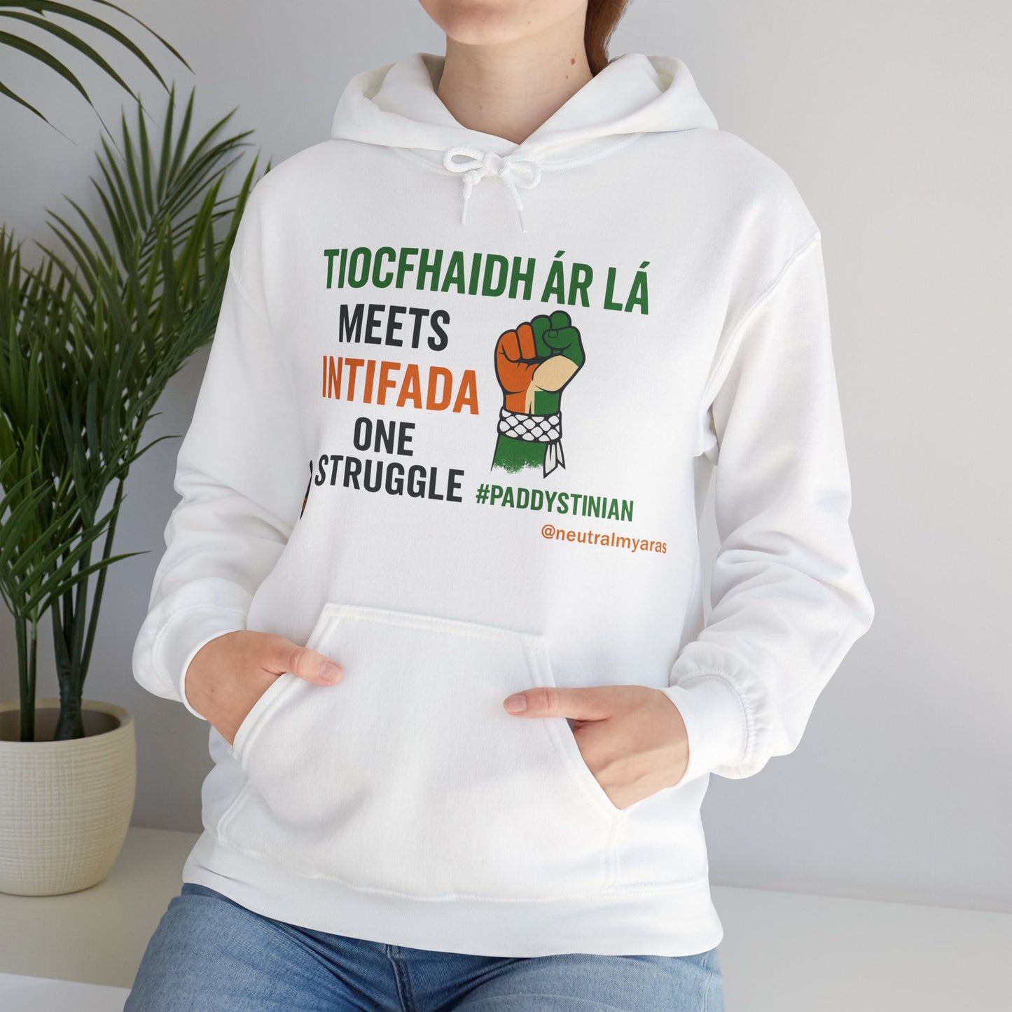 👕 “Tiocfaidh ár lá” Meets “Intifada” – One Struggle - Paddystinian Hoodie