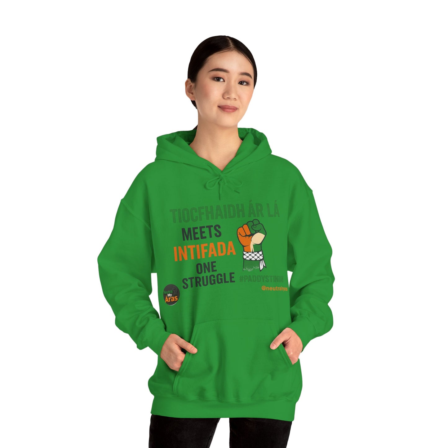 👕 “Tiocfaidh ár lá” Meets “Intifada” – One Struggle - Paddystinian Hoodie