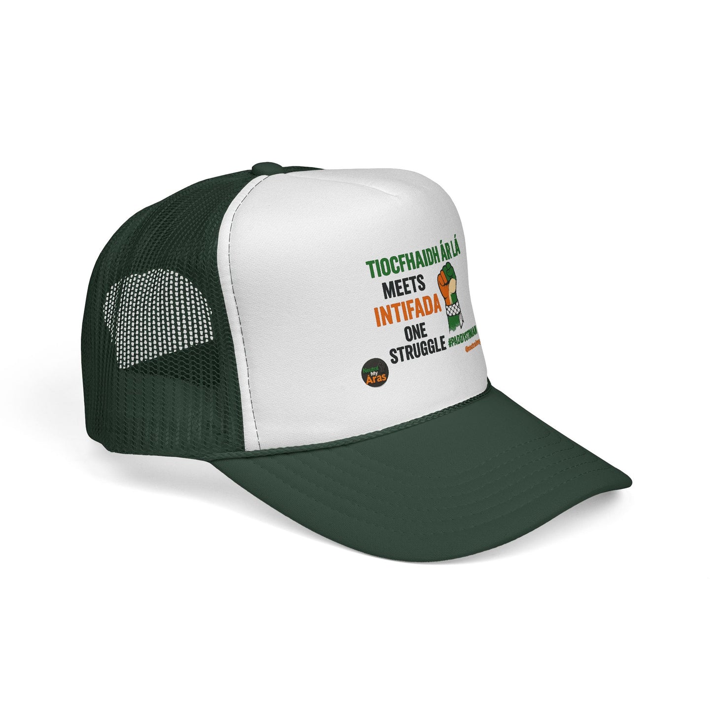 🧢 Tiocfaidh ár lá Meets Intifada – One Struggle - Paddystinian Trucker Hat