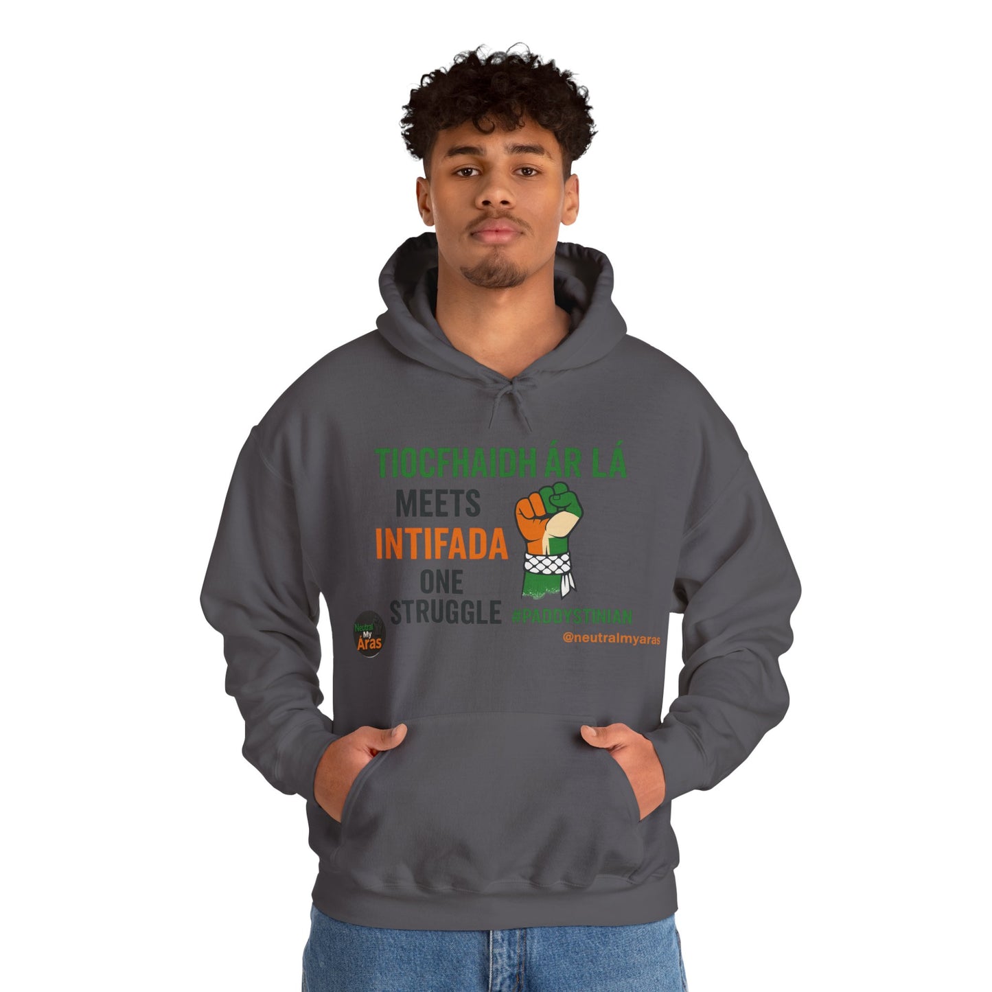 👕 “Tiocfaidh ár lá” Meets “Intifada” – One Struggle - Paddystinian Hoodie