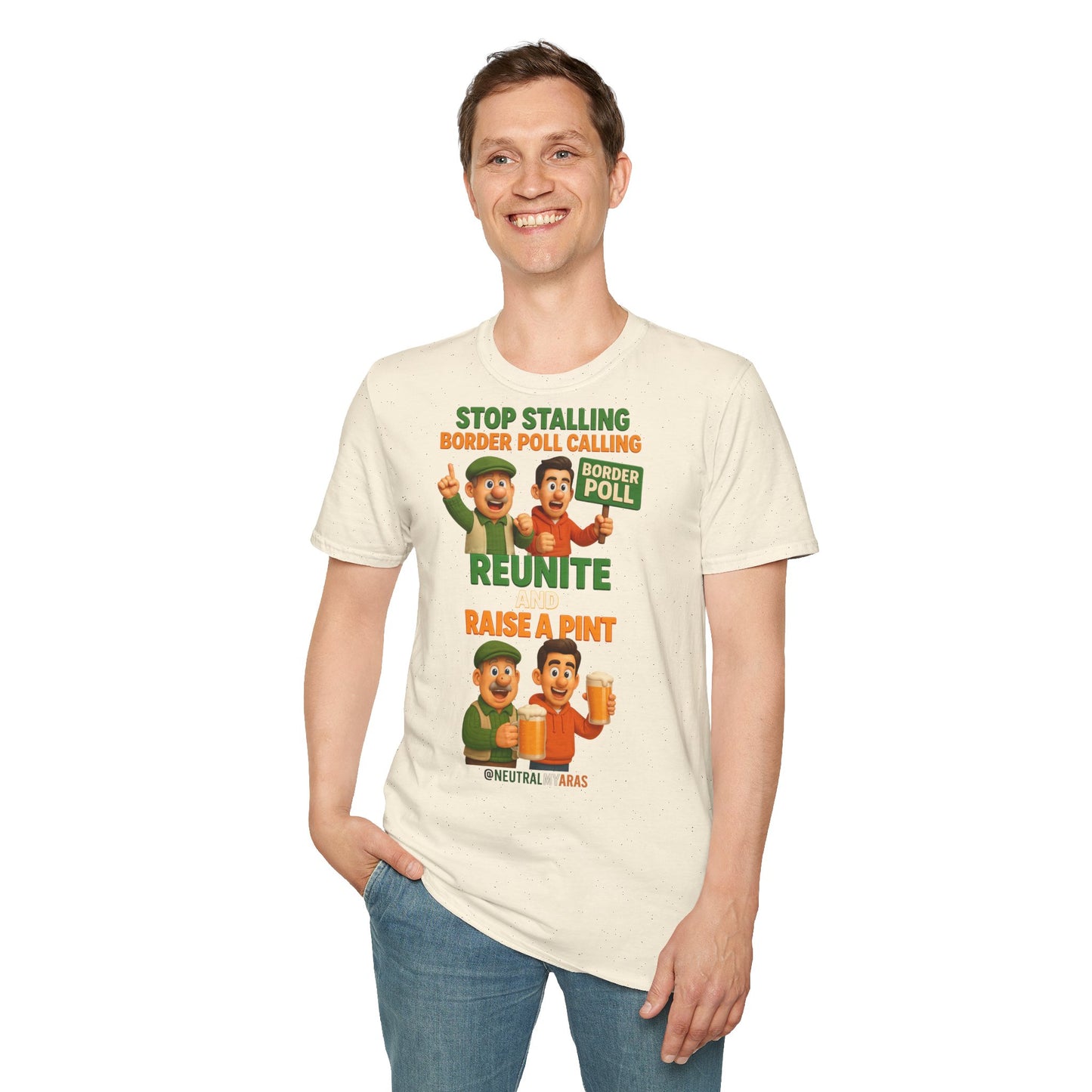 🔥 “Stop Stalling, Border Poll Calling – Reunite and Raise a Pint” T-SHIRT ☘️