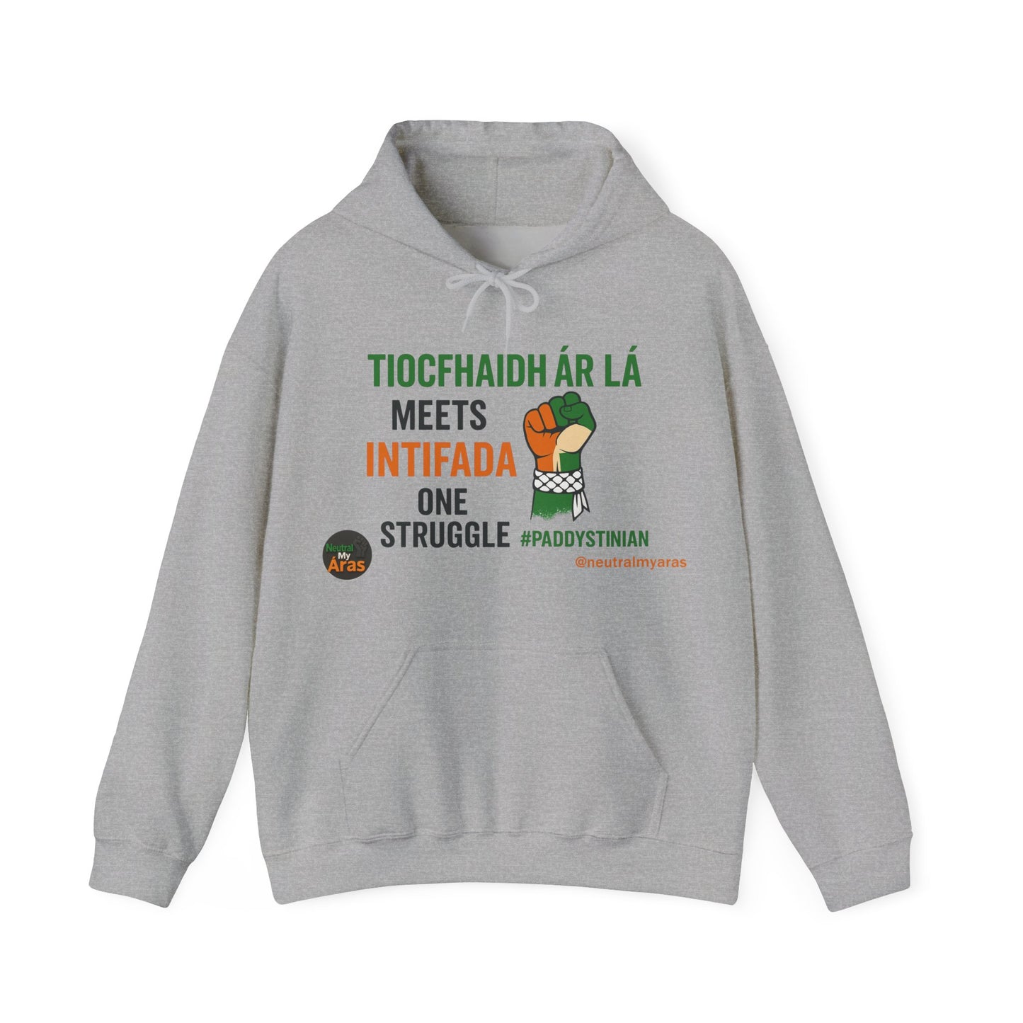 👕 “Tiocfaidh ár lá” Meets “Intifada” – One Struggle - Paddystinian Hoodie