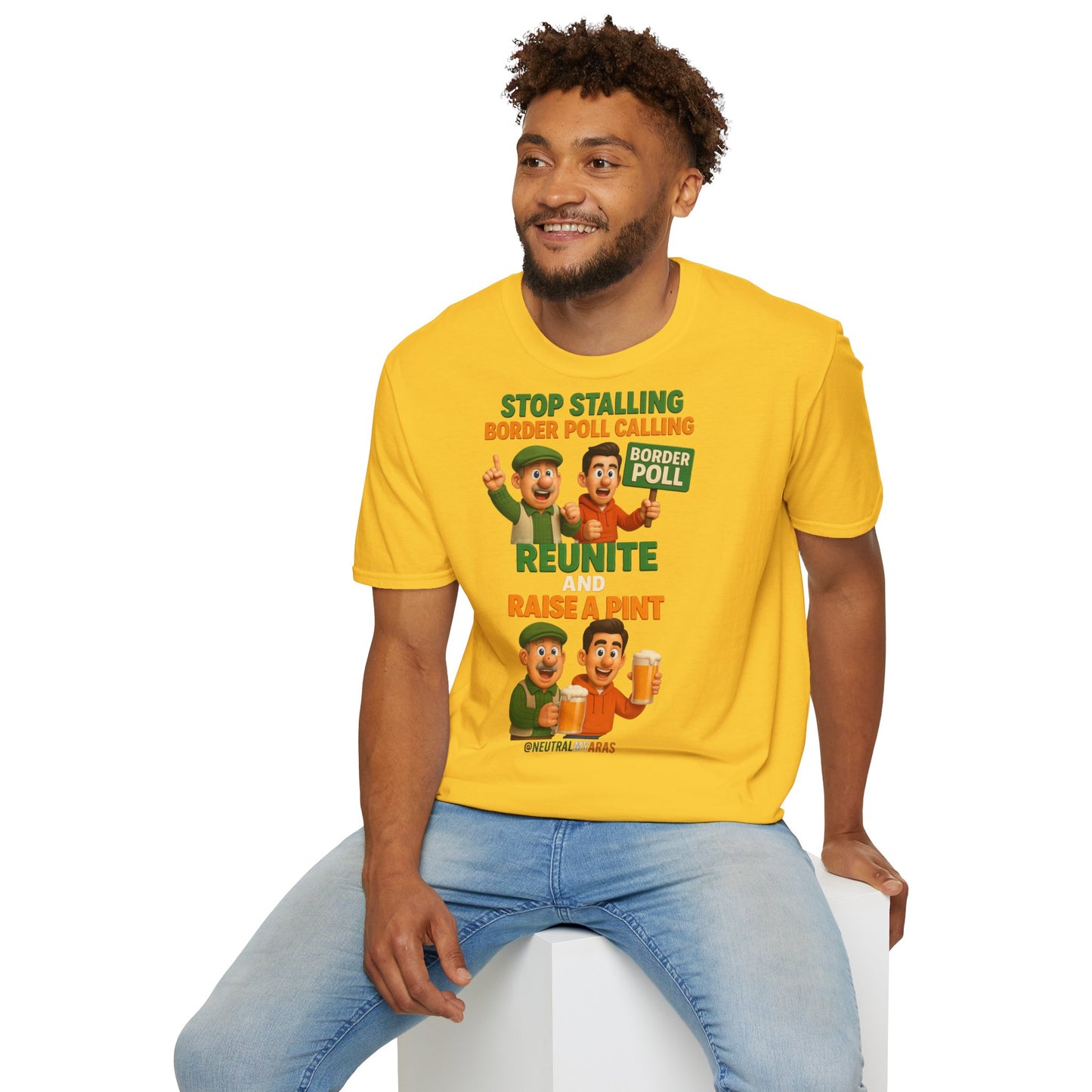 🔥 “Stop Stalling, Border Poll Calling – Reunite and Raise a Pint” T-SHIRT ☘️