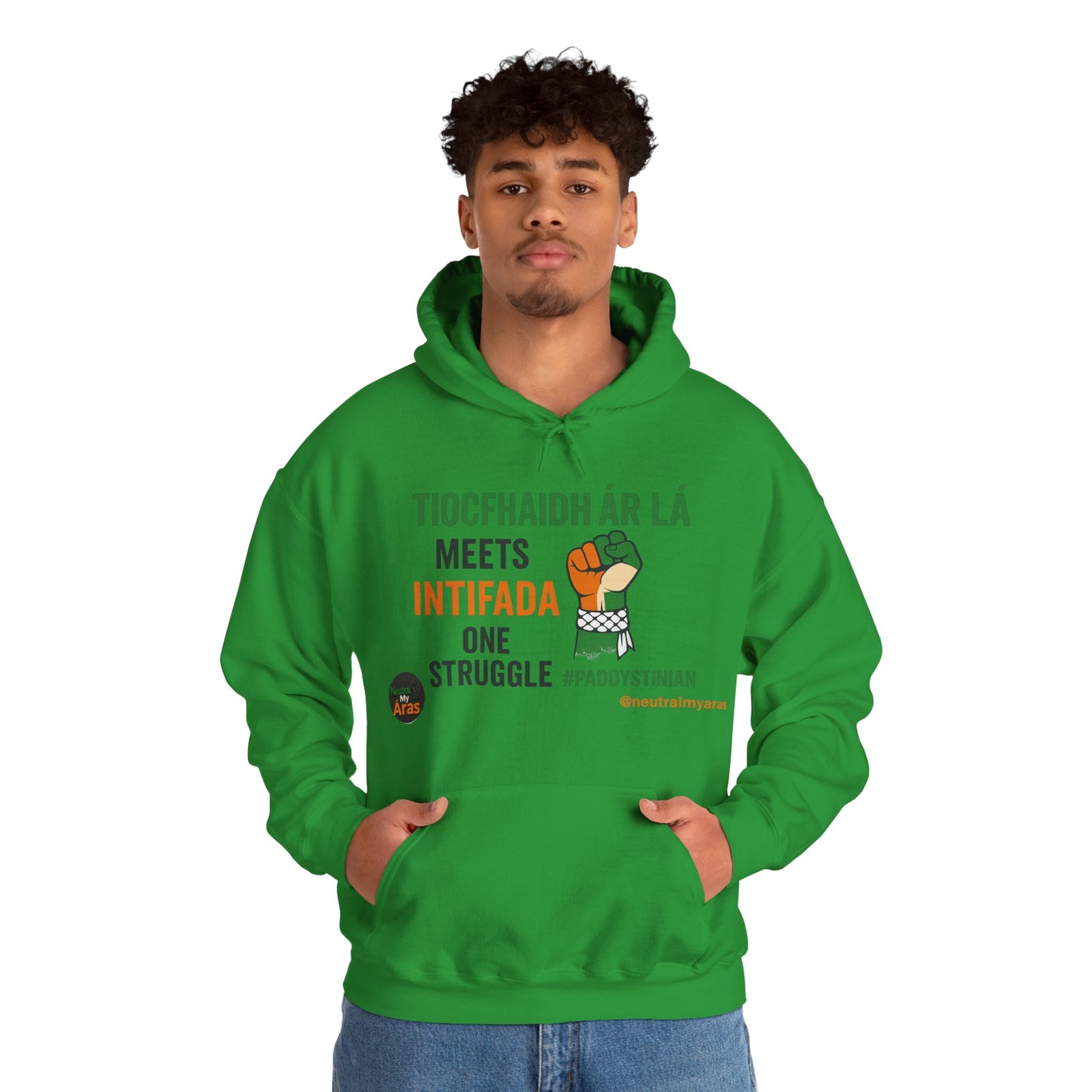 👕 “Tiocfaidh ár lá” Meets “Intifada” – One Struggle - Paddystinian Hoodie