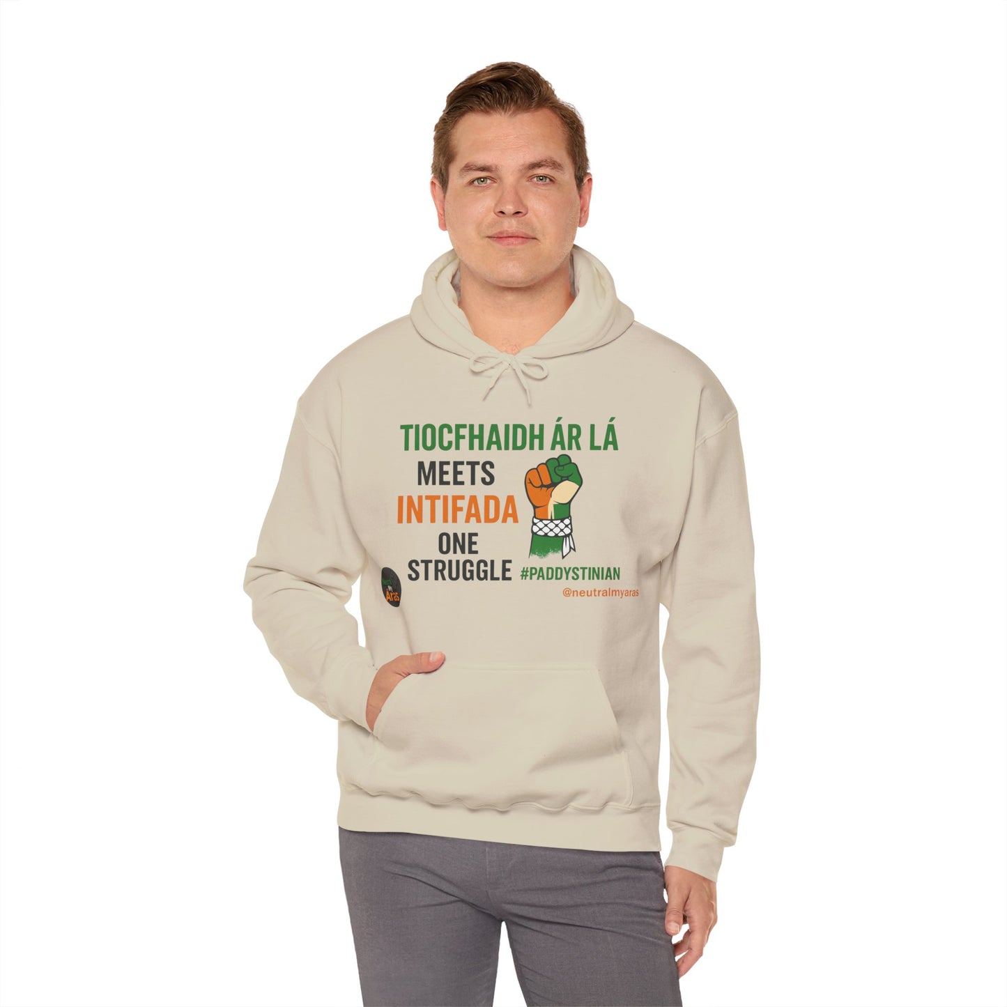 👕 “Tiocfaidh ár lá” Meets “Intifada” – One Struggle - Paddystinian Hoodie