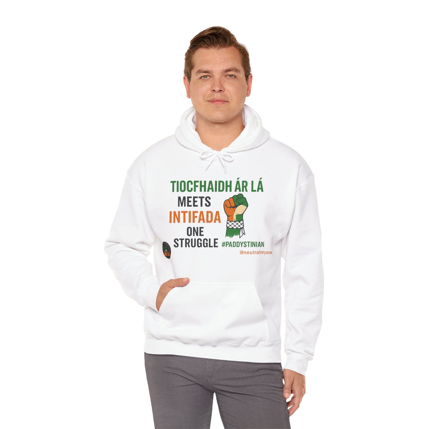 👕 “Tiocfaidh ár lá” Meets “Intifada” – One Struggle - Paddystinian Hoodie
