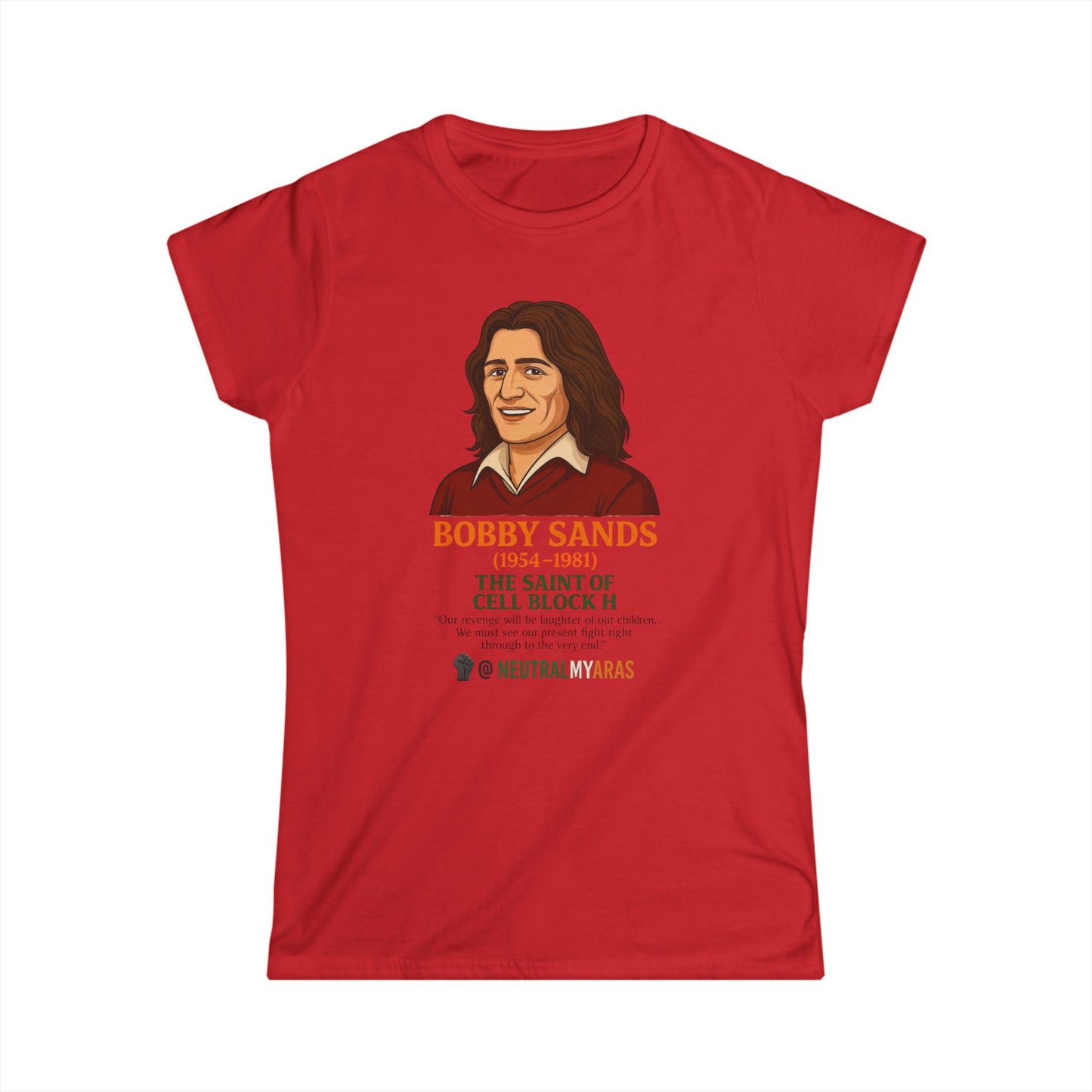 Women's Softstyle Tee 🟧 Bobby Sands – The Saint of Cell Block H