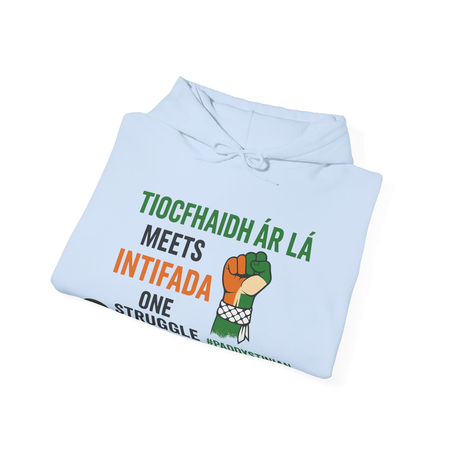👕 “Tiocfaidh ár lá” Meets “Intifada” – One Struggle - Paddystinian Hoodie