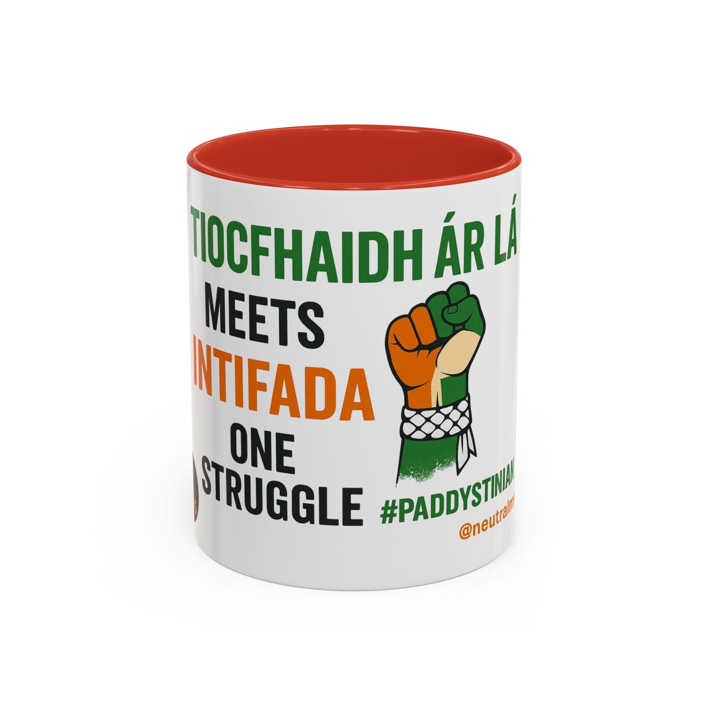 ☕ Tiocfaidh ár lá Meets Intifada – One Struggle - Paddystinian Mug