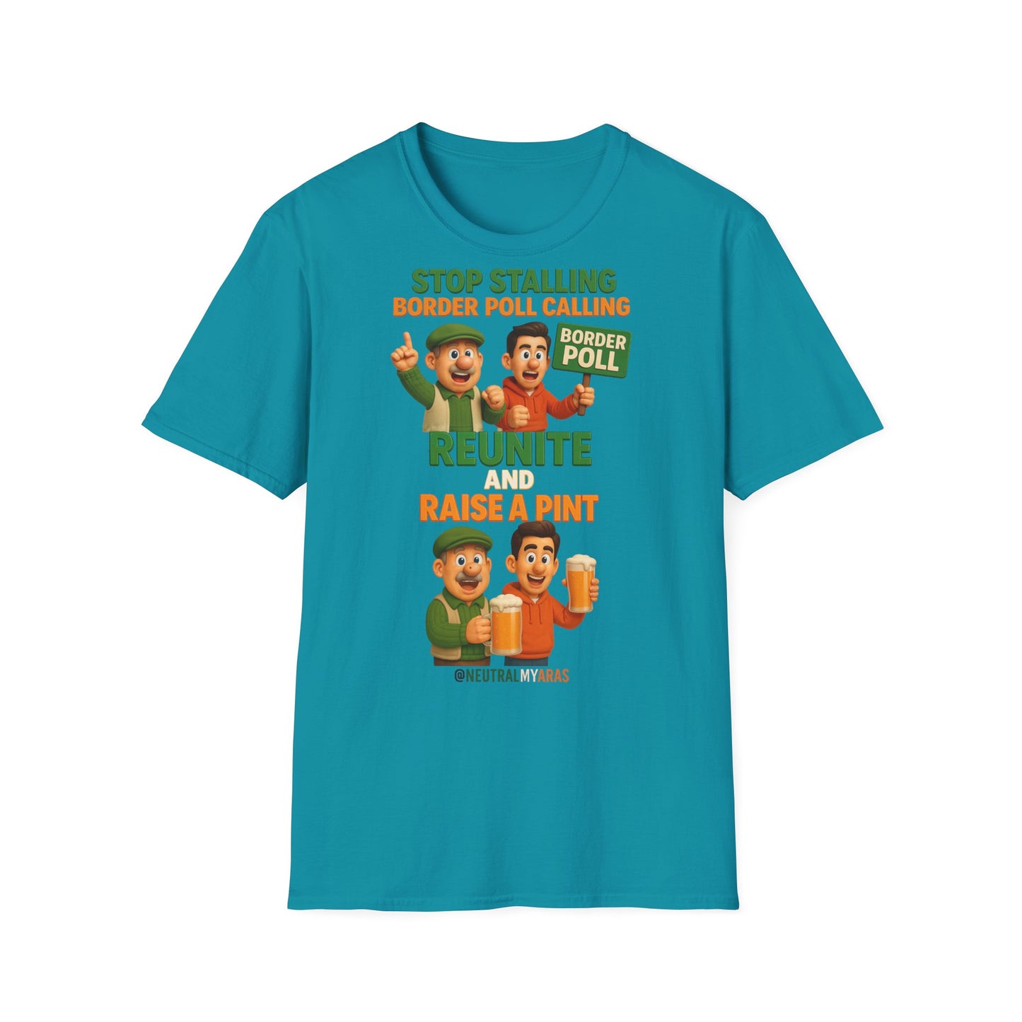 🔥 “Stop Stalling, Border Poll Calling – Reunite and Raise a Pint” T-SHIRT ☘️