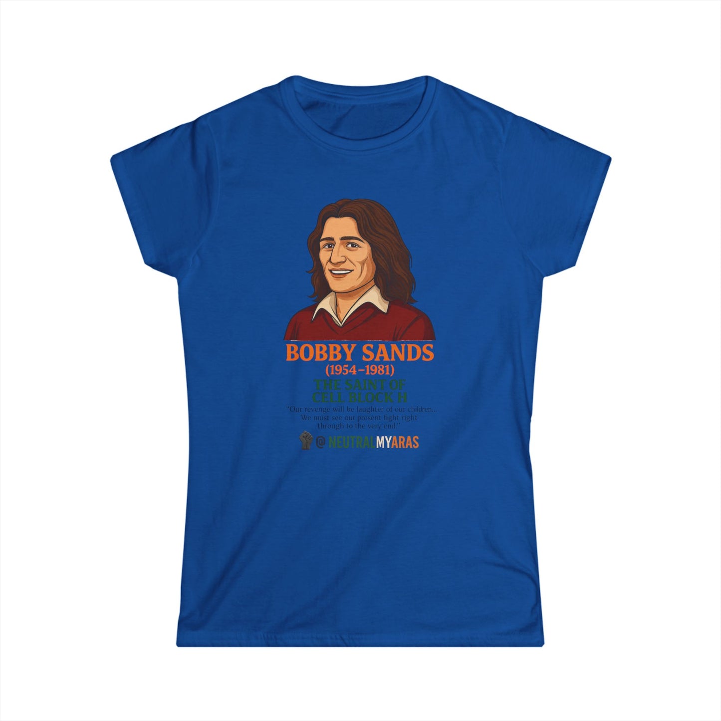 Women's Softstyle Tee 🟧 Bobby Sands – The Saint of Cell Block H