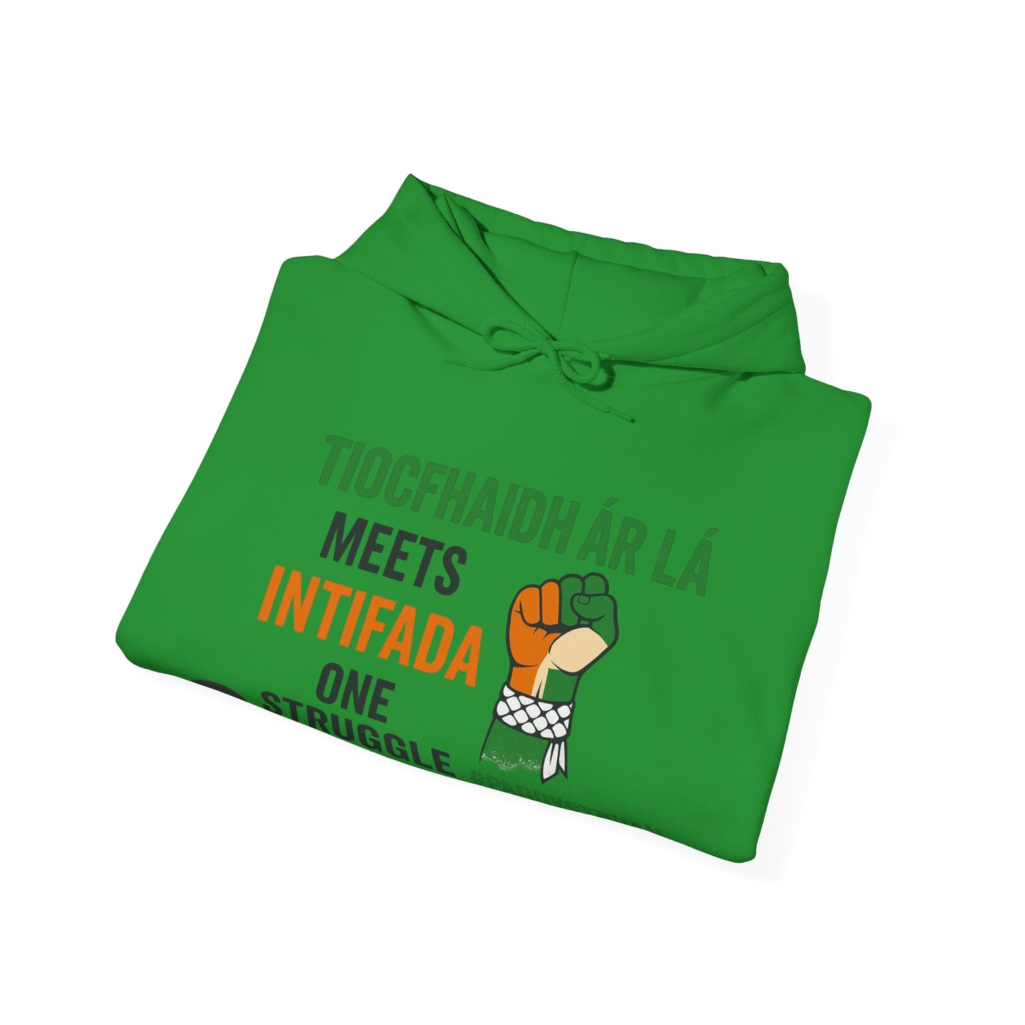 👕 “Tiocfaidh ár lá” Meets “Intifada” – One Struggle - Paddystinian Hoodie