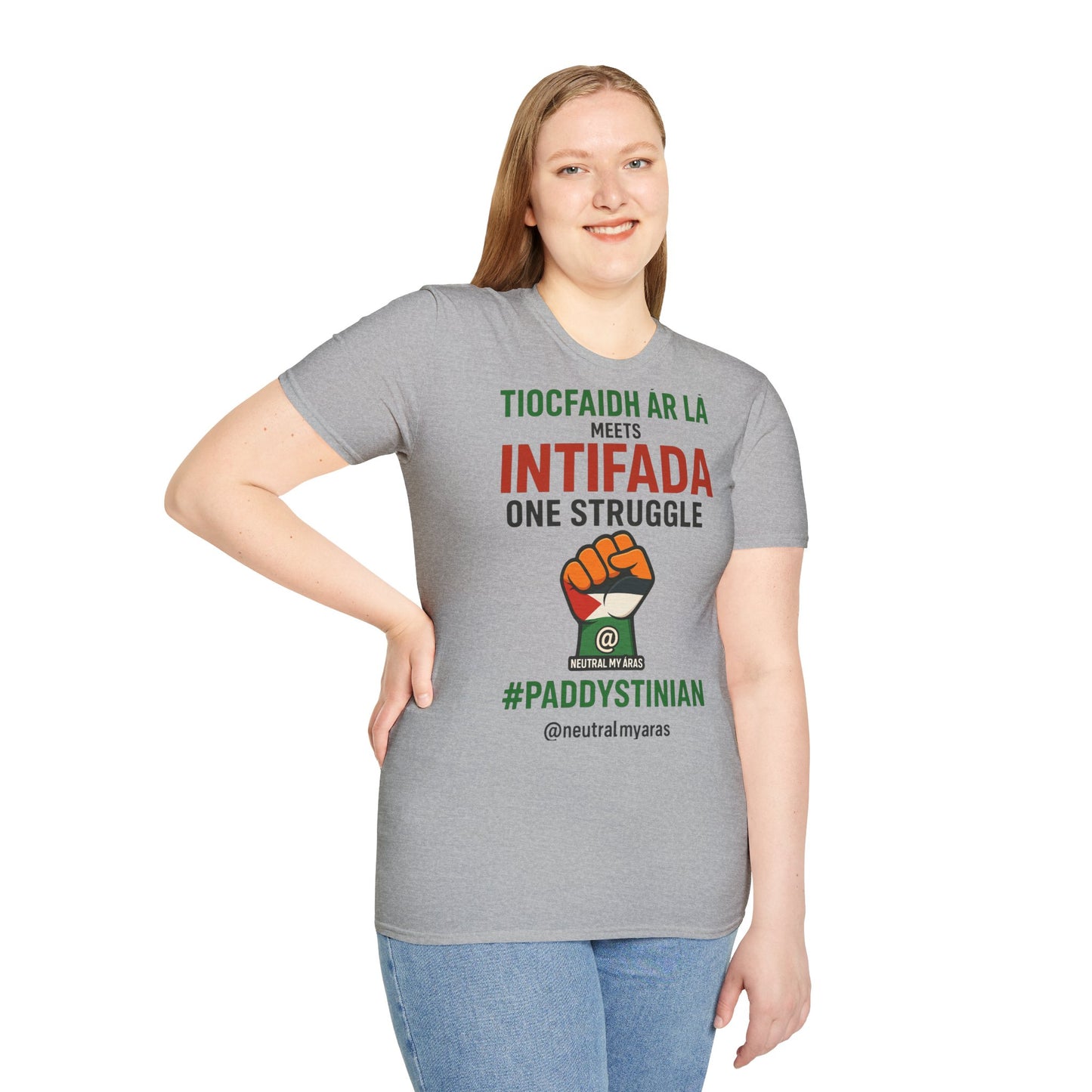 👕 “Tiocfaidh ár lá” Meets “Intifada” – One Struggle - Paddystinian T-Shirt