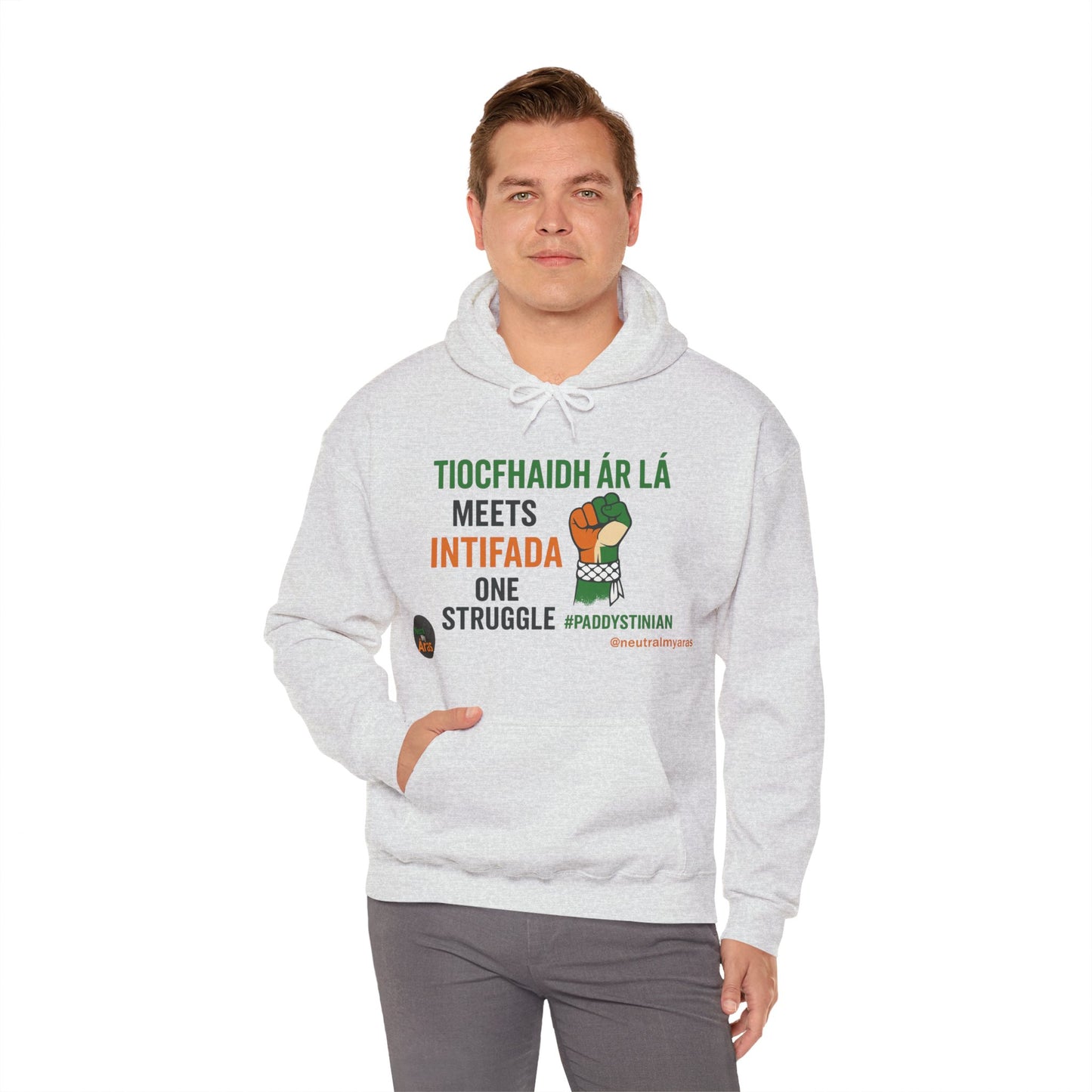 👕 “Tiocfaidh ár lá” Meets “Intifada” – One Struggle - Paddystinian Hoodie