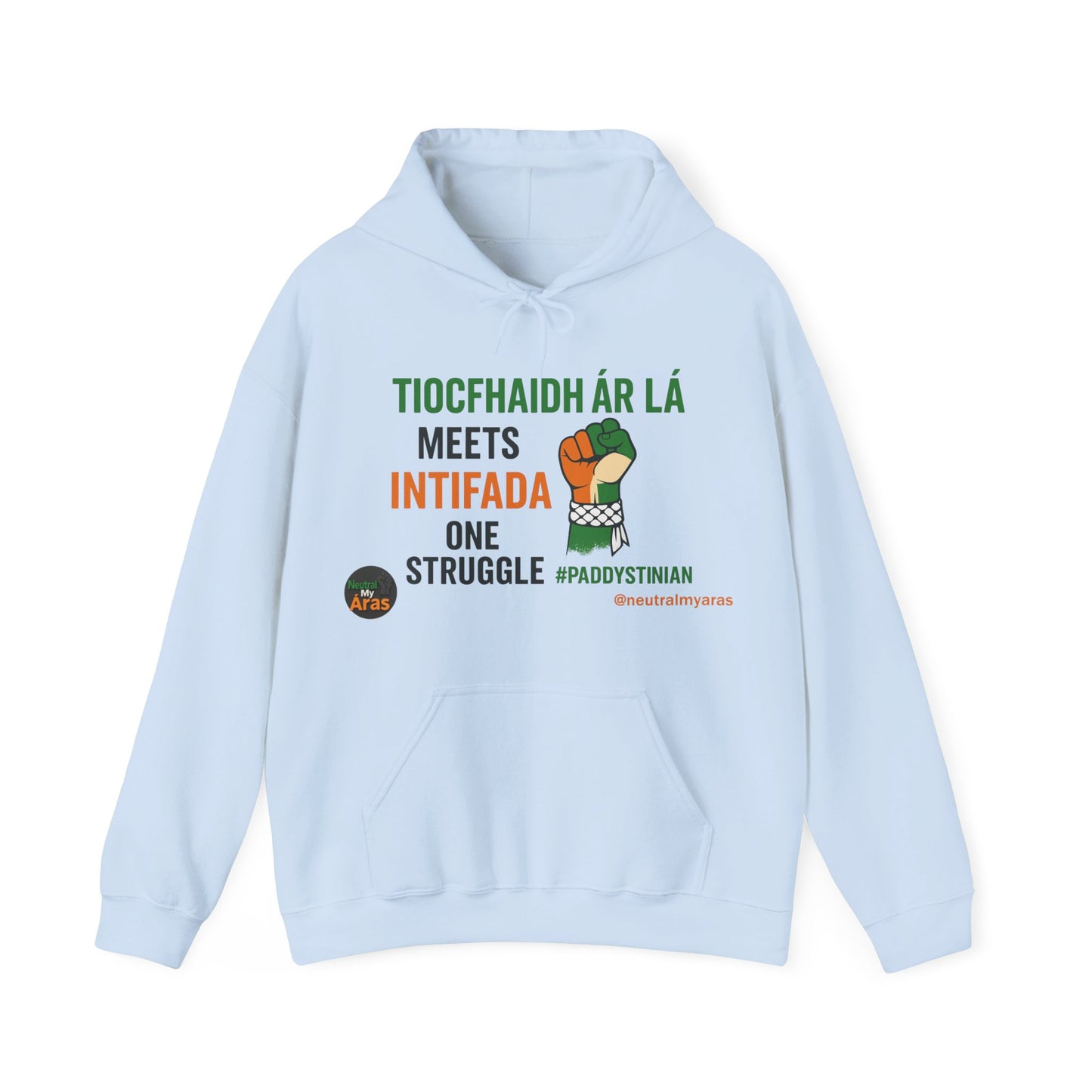 👕 “Tiocfaidh ár lá” Meets “Intifada” – One Struggle - Paddystinian Hoodie