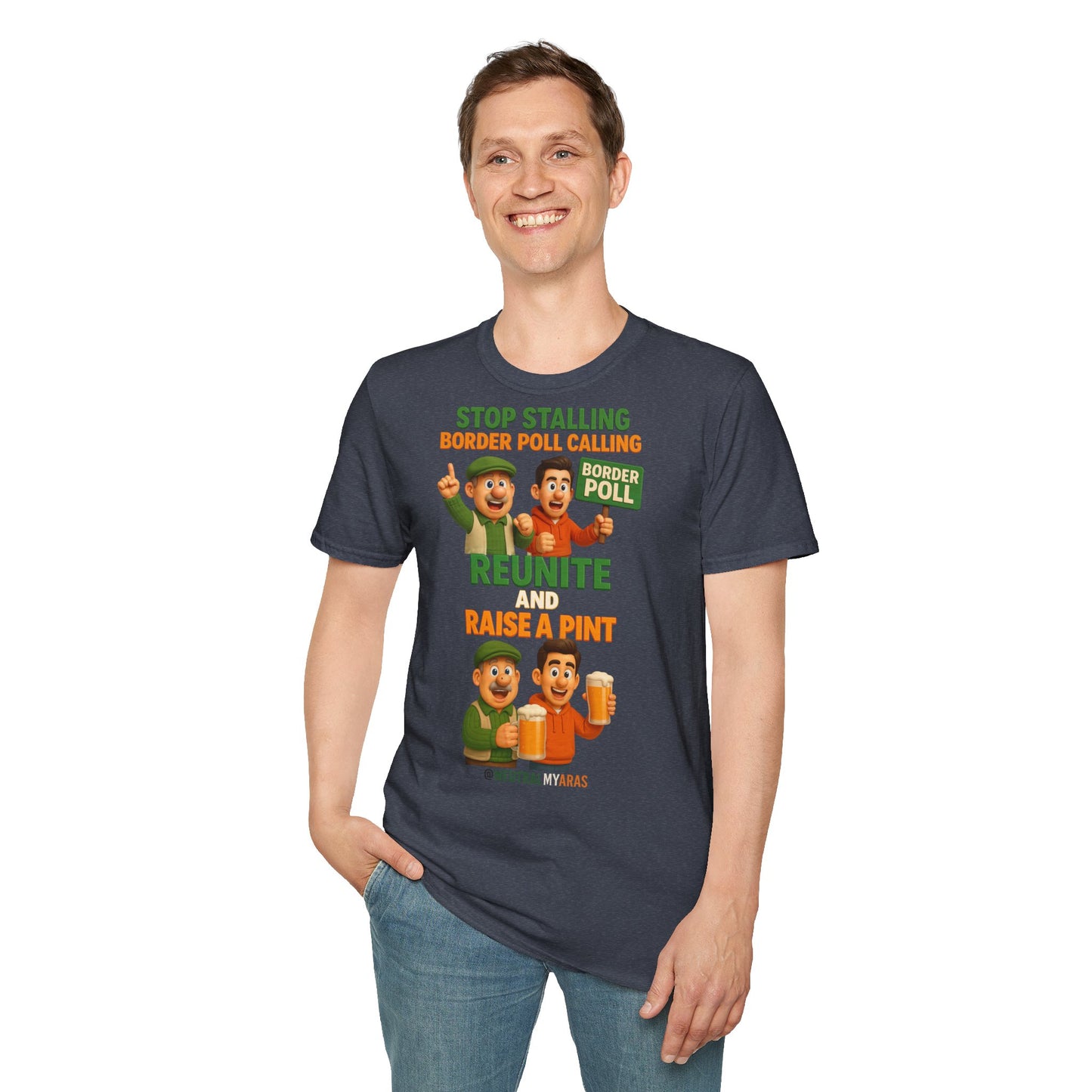 🔥 “Stop Stalling, Border Poll Calling – Reunite and Raise a Pint” T-SHIRT ☘️